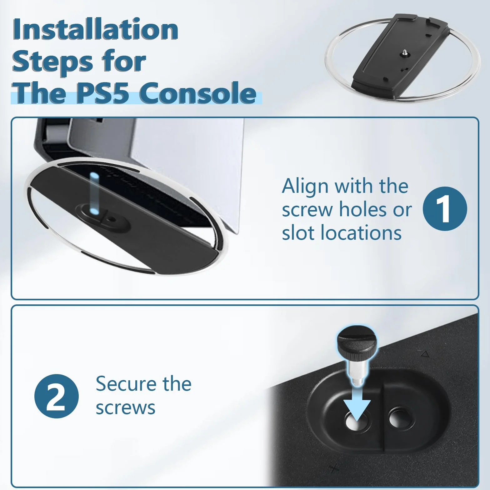 Pionowa podstawa do PS5 Slim i Playstation 5 Pro - antypoślizgowa podstawa ABS - stojak akcesoria do konsoli PS5