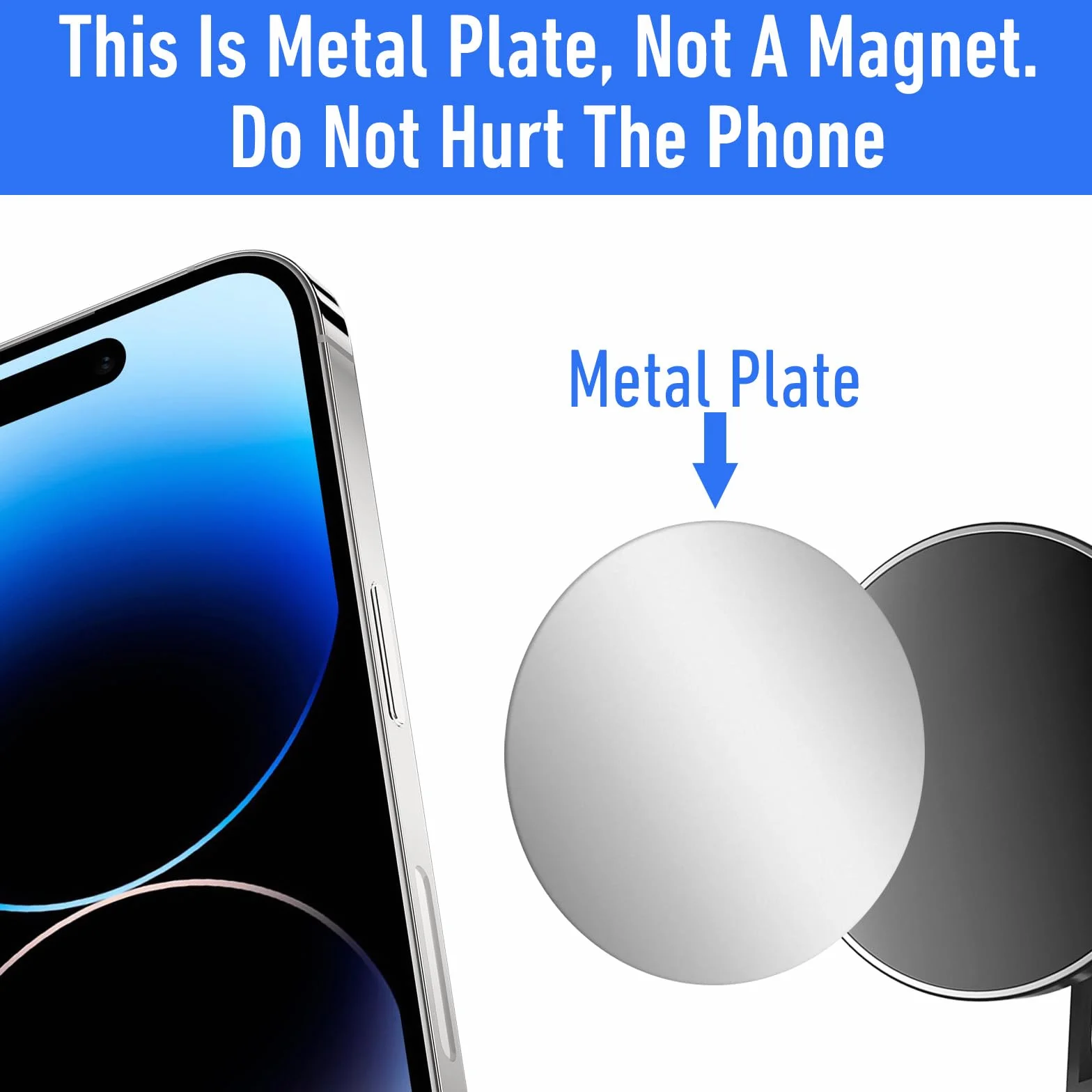 Bewudy 14 sztuk metalowych płytek samoprzylepnych, zestaw 40 mm metalowych płyt do magnesów, cienkie metalowe dyski ze stali nierdzewnej, metalowe płyty w kolorze czarnym i srebrnym, kompatybilne z