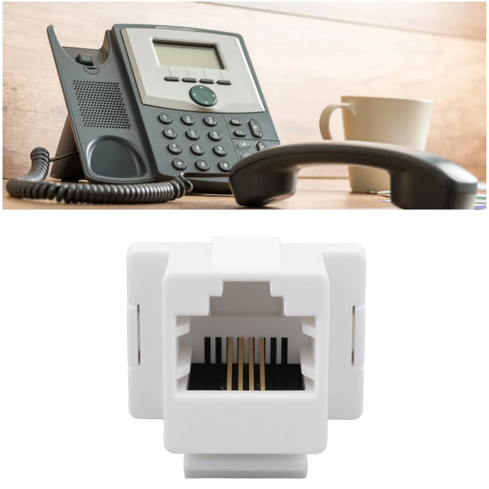 5 szt. RJ11 6P4C okablowanie telefoniczne gniazdo CAT3 interfejs do telefonów stacjonarnych, faksów