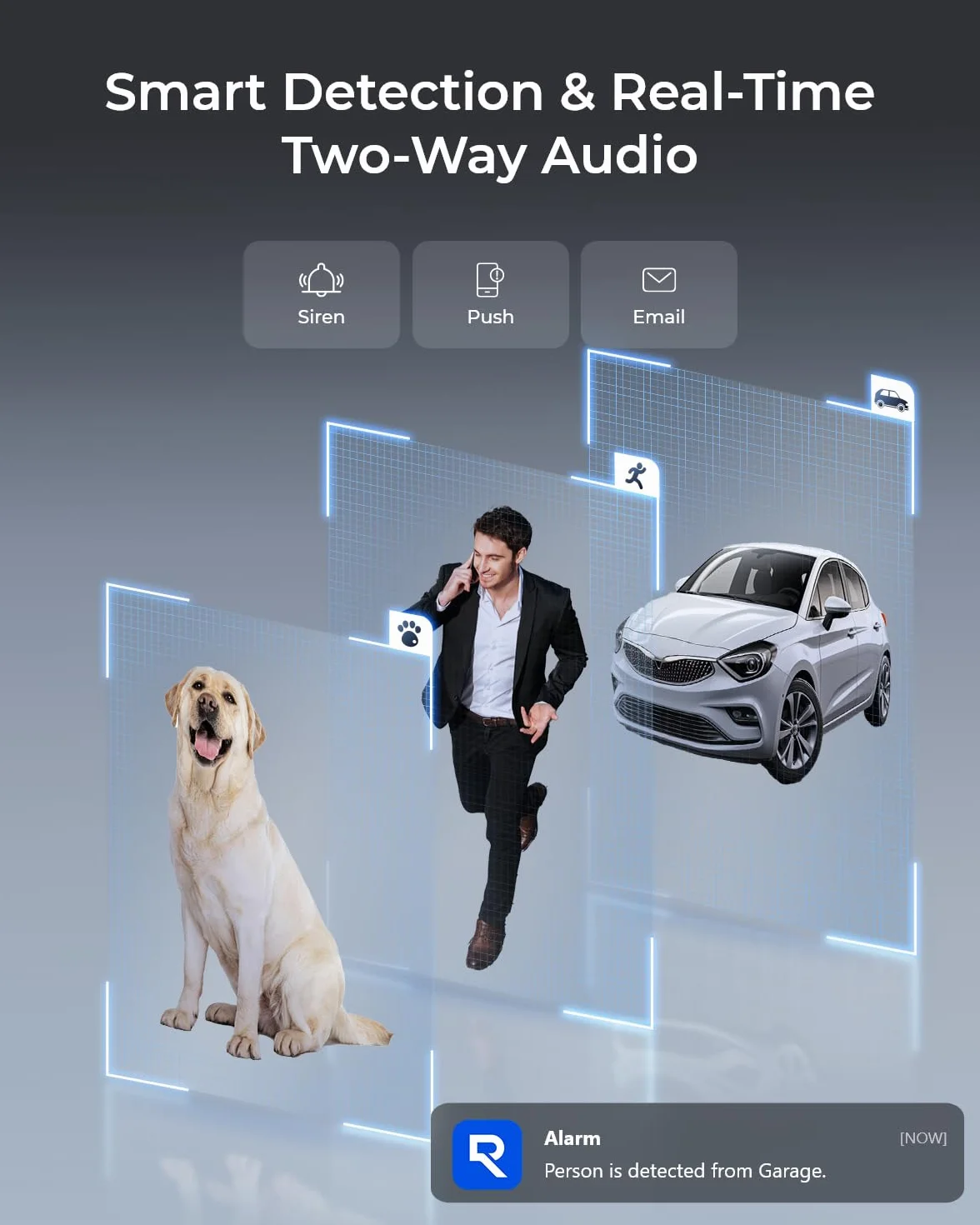 Reolink 4K UHD PoE Security Camera, wandaloodporna IK10, kolorowy noktowizor, inteligentne wykrywanie osób/pojazdów/zwierząt, dwukierunkowe audio, wyposażona w obrotowy uchwyt wewnętrzny, RLC-840A