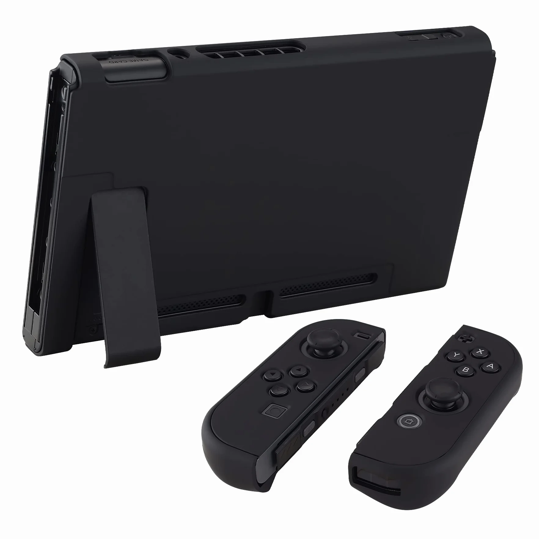 eXtremeRate PlayVital Etui Ochronny na Konsolę do Switch,NS Switch Joycon Odpinany Twardy Futerał Ochronny do Switch,Możliwość Dokowania Obudowa do Switch-Czarny