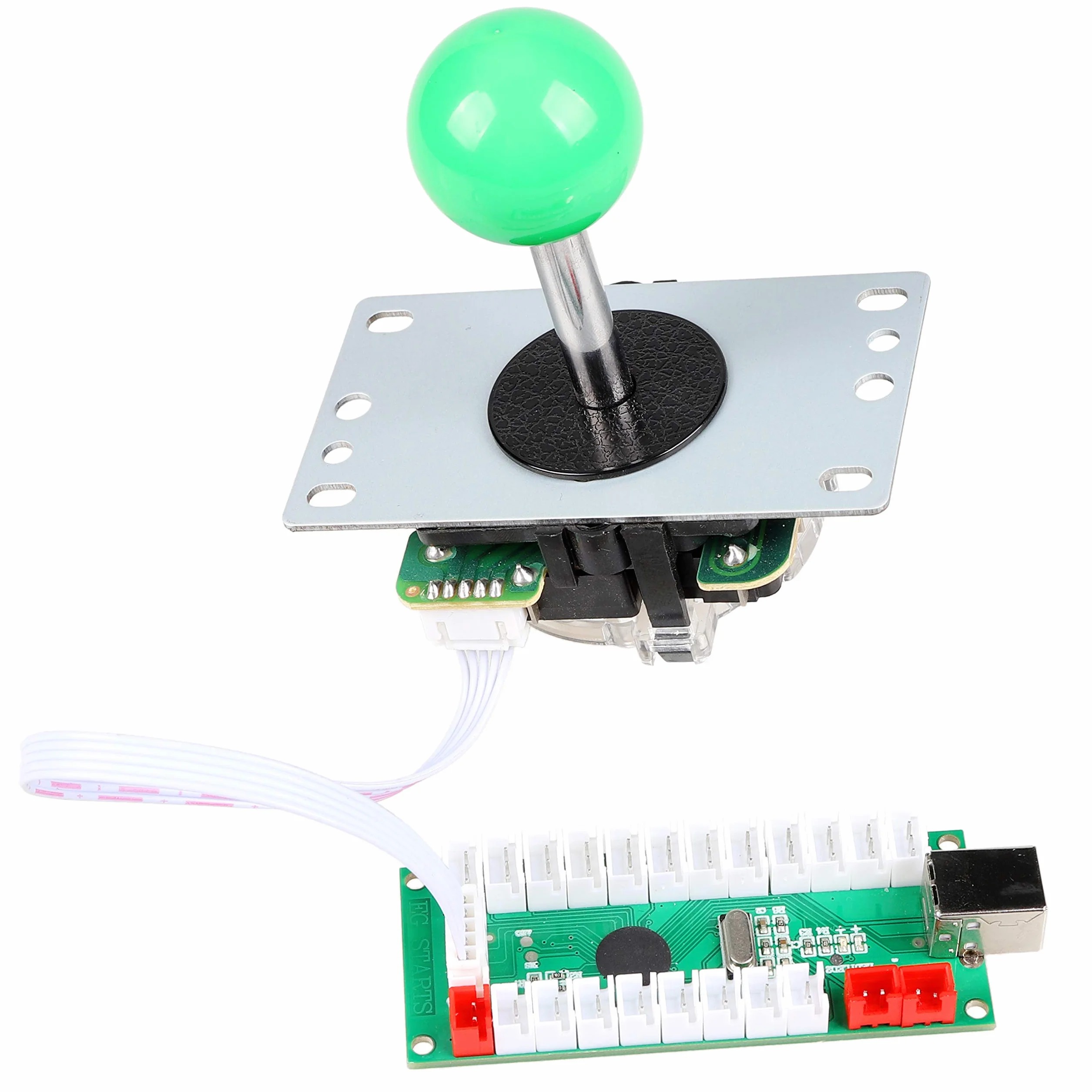 EG STARTS Zero Delay Enkoder USB do PC LED Joystick zestaw kompatybilny LED Arcade Joystick DIY Kit Controller Part Mame Games (kabel 5-pinowy + 10 x 3-pinowy przewód 2,8 mm)