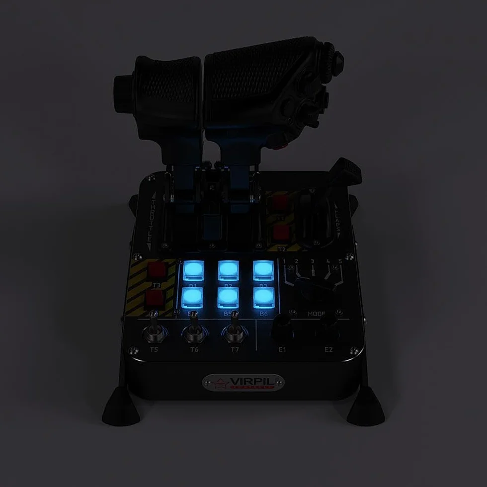 VIRPIL Controls MongoosT-50CM3 Throttle Dual-Engine Throttle Quadrant Adjustable Detents Flight Simulator Control System PC Gaming