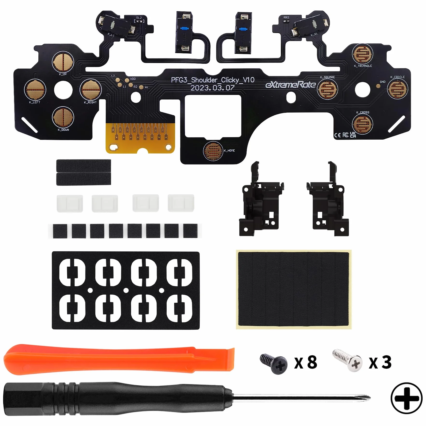 eXtremeRate Micro Switch — Lekka Wersja Clicky Hair Trigger Kit do Kontrolera ps5 Przyciski Naramienne, Ergonomiczny Micro Switch Przyciski Wyzwalające Zderzaka Kliknięcie Myszą do Kontrolera ps5 BDM-030