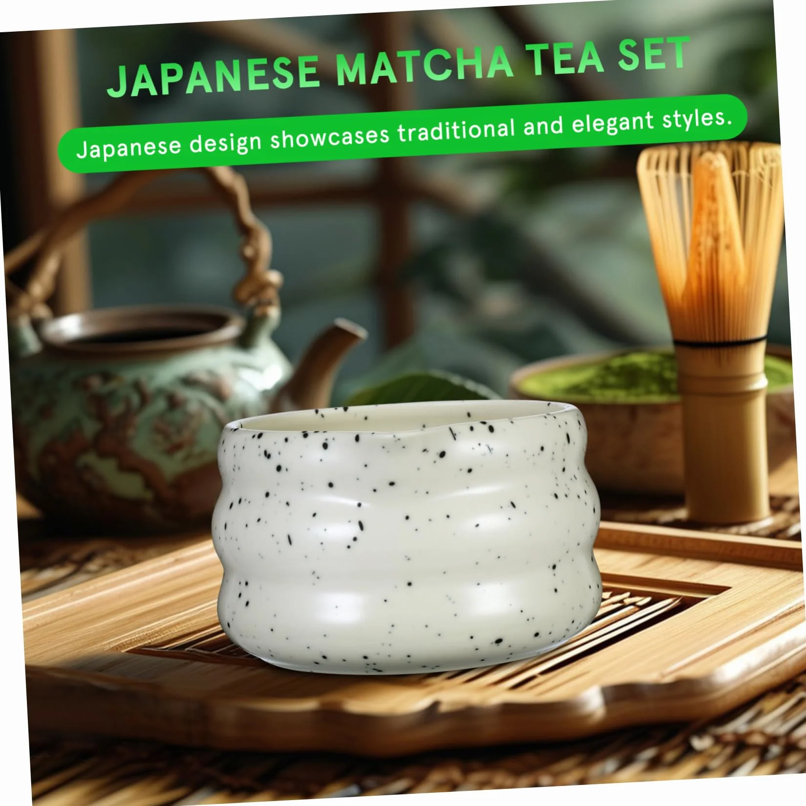 Amosfun 1 zestaw japoński zestaw do herbaty matcha ceramiczny uchwyt na trzepaczkę do tradycyjnego przygotowania matchy dziadka urodziny podnieś swój rytuał herbaty z elegancją