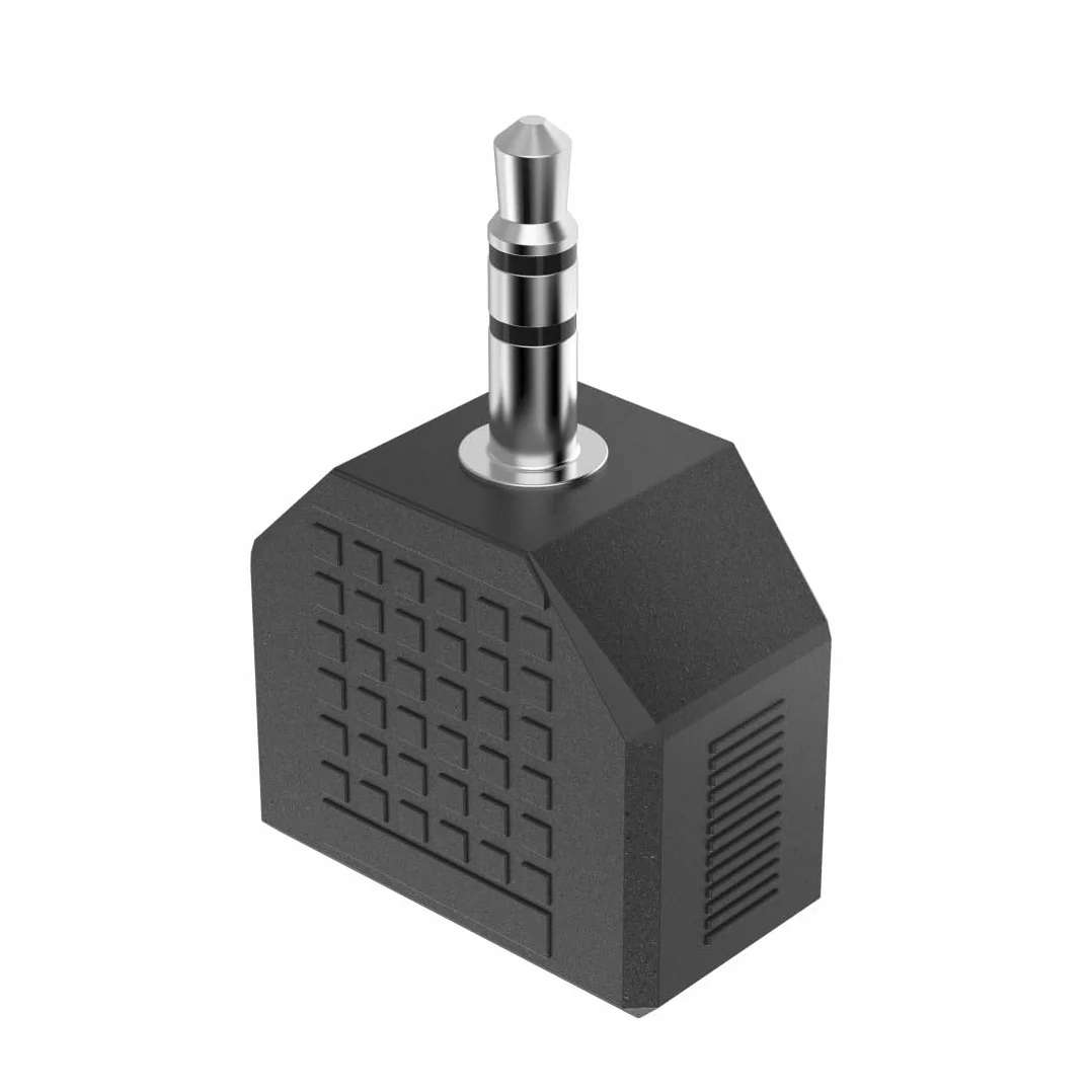 Hama rozgałęźnik mini jack 3,5 mm wtyk (audio, rozdzielacz słuchawek, aux, 2x 3,5mm gniazdo, adapter) czarny