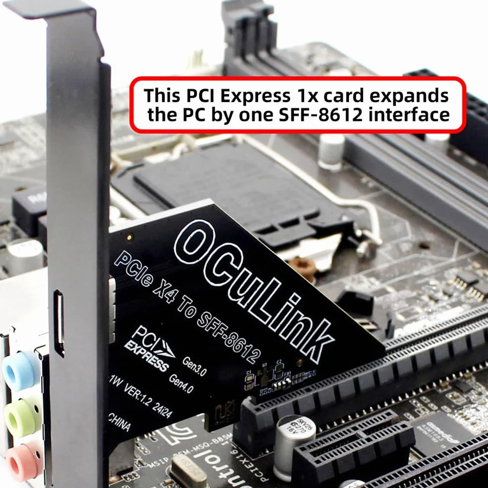 1x adapter PCI-Express 4.0 PCIE na kartę hosta Oculink SFF-8612 SFF-8611 do SSD eGPU U.2, stacja dokująca do zewnętrznej karty graficznej