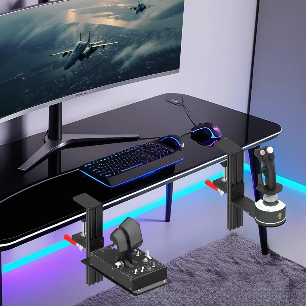 Montaż na biurku Kompatybilny z Thrustmaster HOTAS Warthog VKB STECS VKB Gunfighter Winwing Orion 1/2 VPC T-50CM3 Virpil