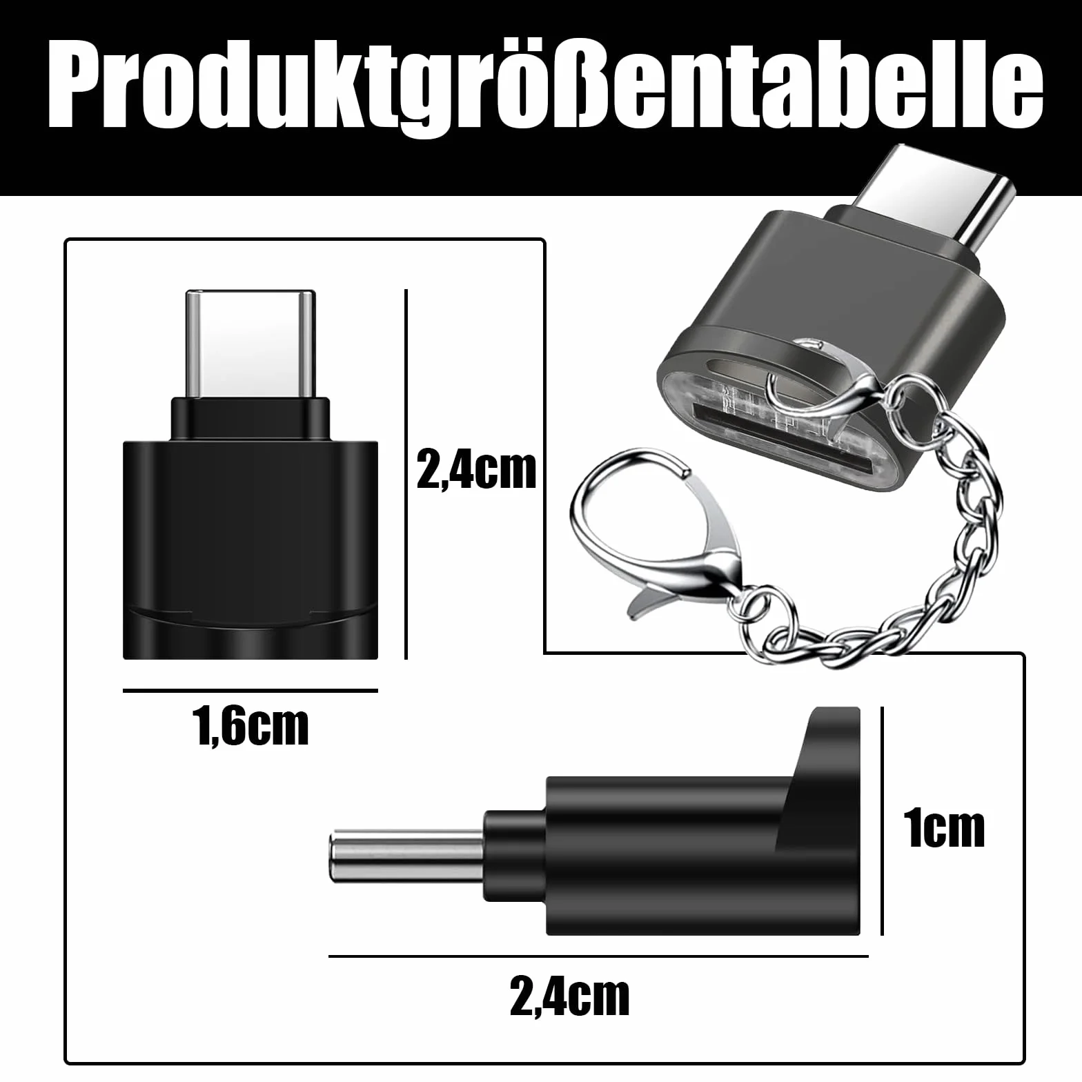 Powice Czytnik kart USB C, TF czytnik kart pamięci, adapter micro SD nadaje się do komputerów, notebooków, telefonów komórkowych i innych urządzeń z interfejsem USB C