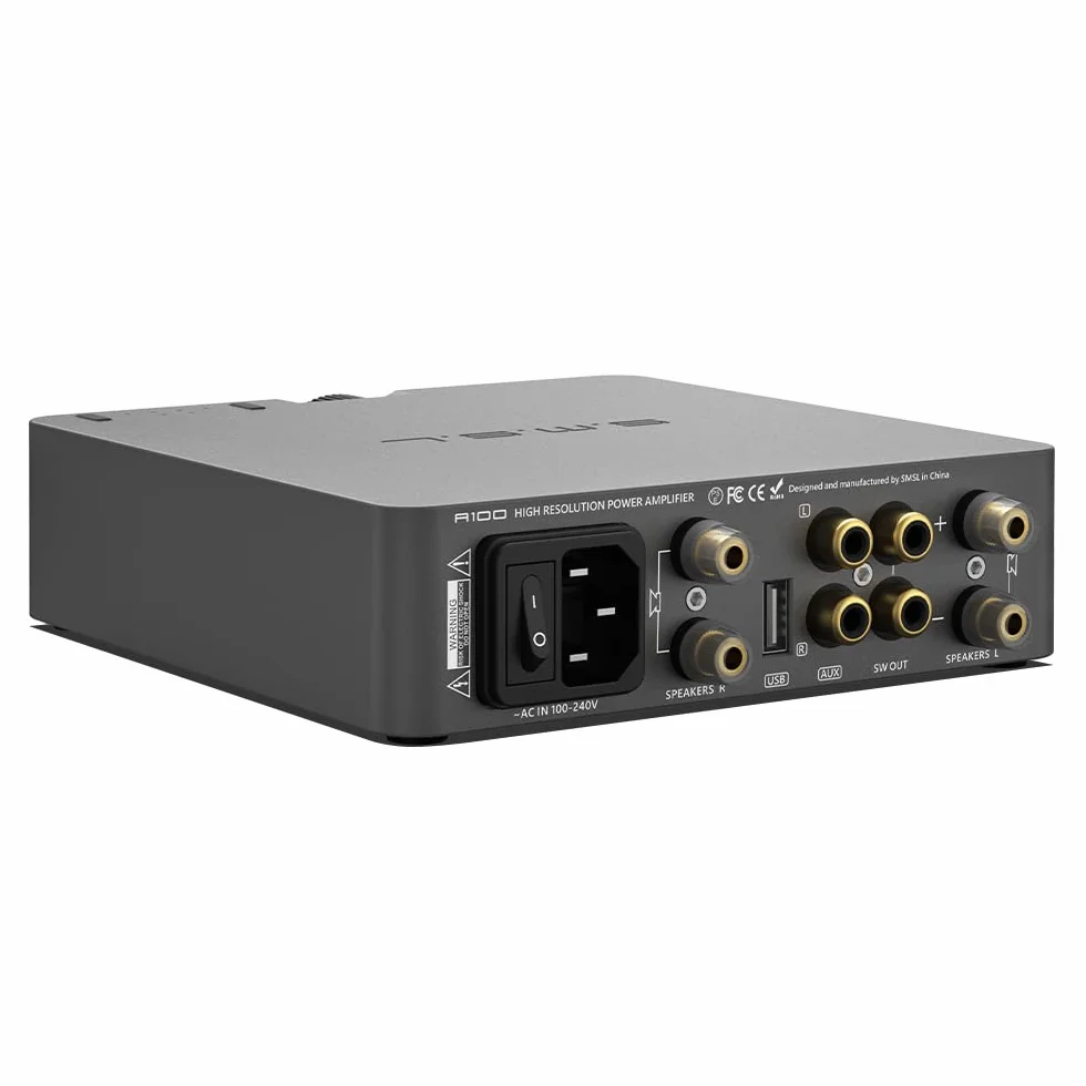 S.M.S.L A100 Bluetooth 5.0 Stereo Audio Mini Wzmacniacz klasy D MA12070 Chip 2-kanałowy wzmacniacz do głośników domowych 80Wx2