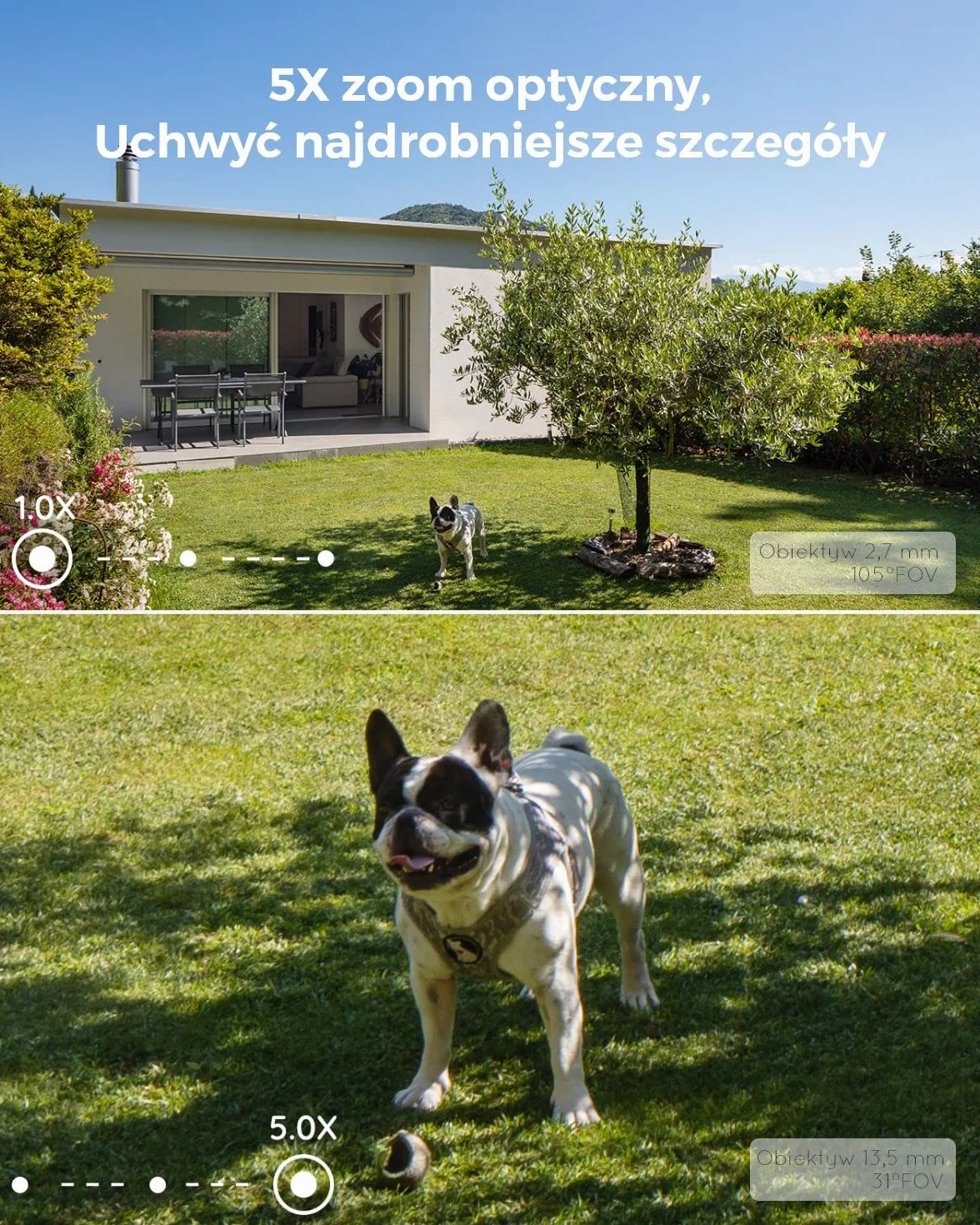Reolink Kamera Bezpieczeństwa 4K PoE z Wykrywaniem Ludzi/Pojazdów, 5-Krotne Powiększenie, Kamera IP z Oświetleniem Punktowym, Kolorowe Alerty Ruchu, Gniazdo Kart microSD, RLC-811A Czarny