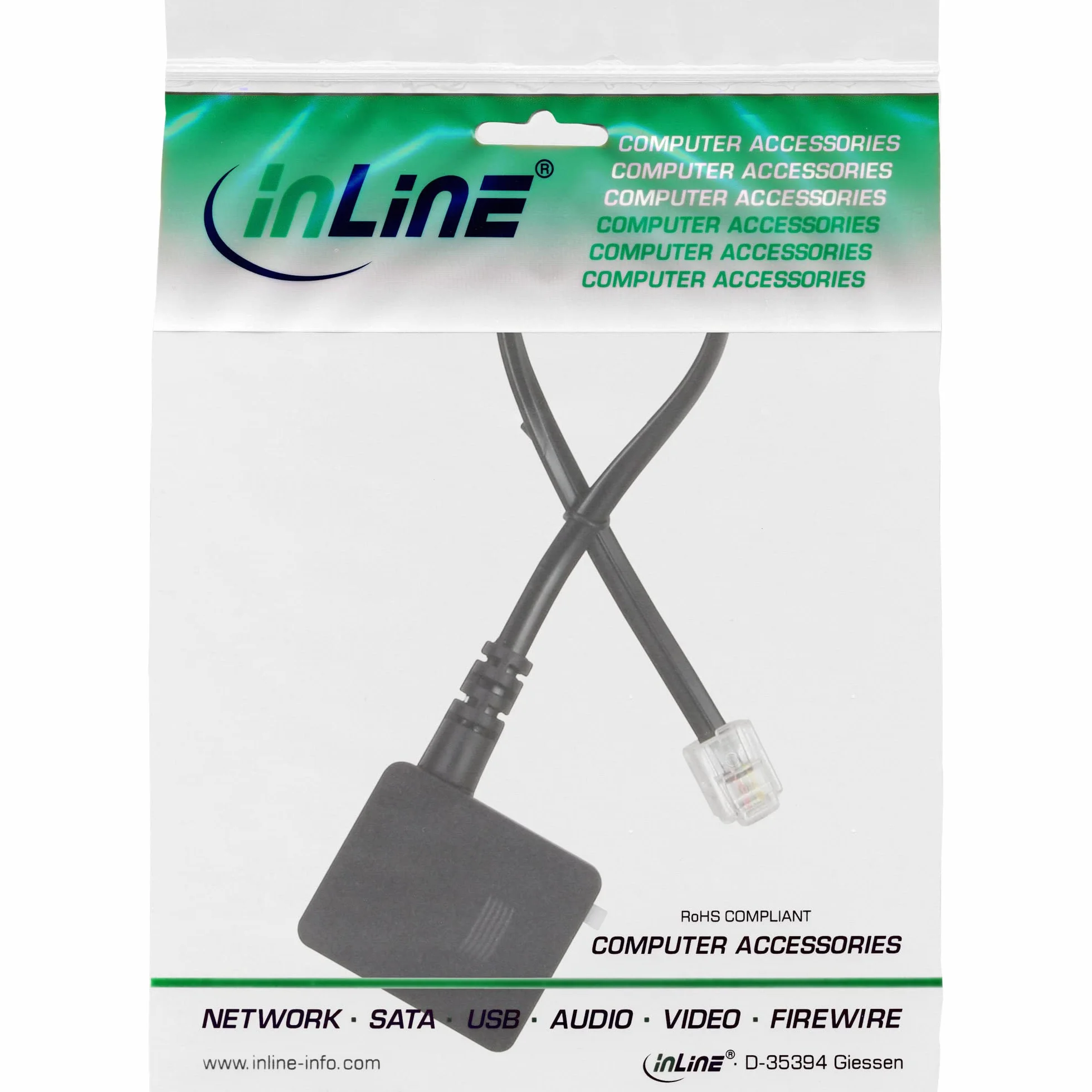 InLine 69946 TAE kabel adapterowy, wtyczka RJ11 na gniazdo TAE-N