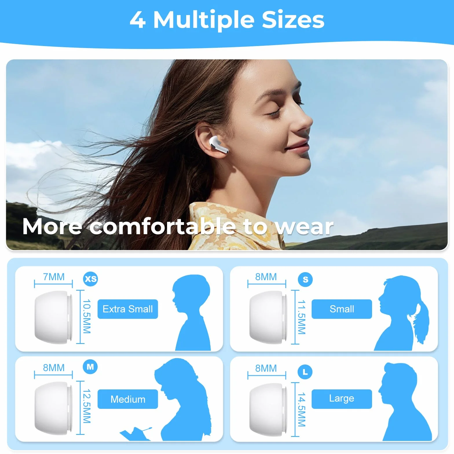 flintronic 4 rozmiary końcówek dousznych kompatybilne z AirPod Pro i AirPods Pro 2