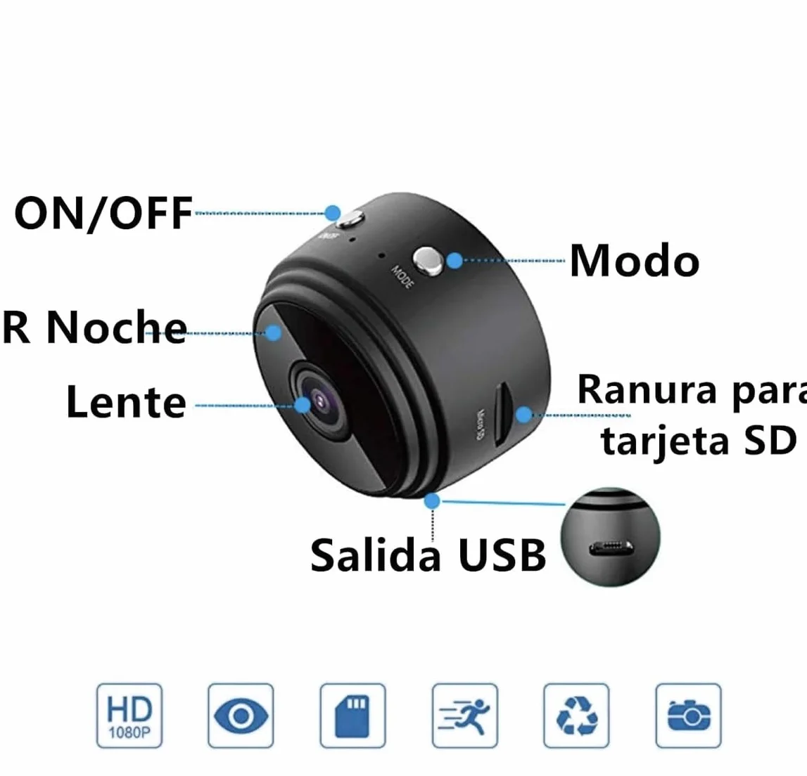 Miniaturowa kamera szpiegowska 1080p WiFi, bezprzewodowa ukryta kamera do użytku wewnątrz i na zewnątrz