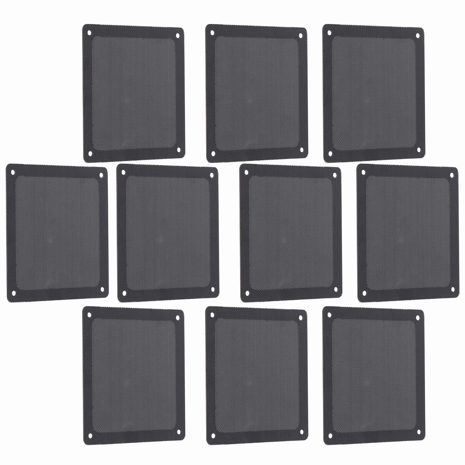Filtr Przeciwpyłowy Wentylatora Komputerowego, 10 szt. 120 X 120 Mm Magnes PCV Rama Obudowa Filtr Wentylatora Osłona Grilla Czarna, Małe Otwory Skutecznie zapobiegają Kurzowi,