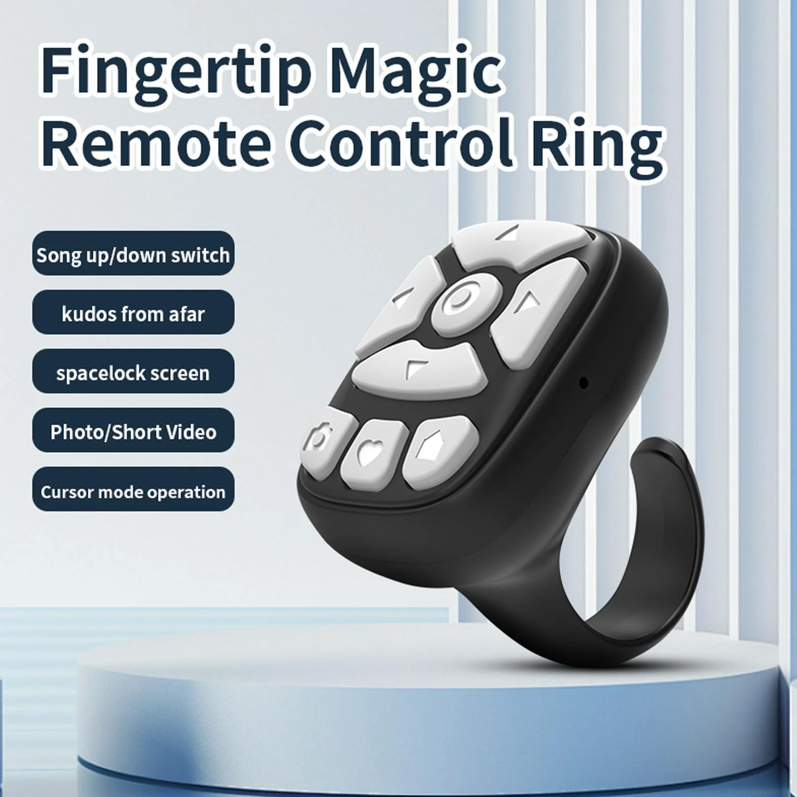 Remote Control Page Turner, Scrolling Ring for TIKTok, Bezprzewodowa Kamera Zdalna Migawka, Przewijane Pierścienie Aparat Zdalny Pilot do Telefonów Tablet (Topiky6g5ncb4k9x-11)
