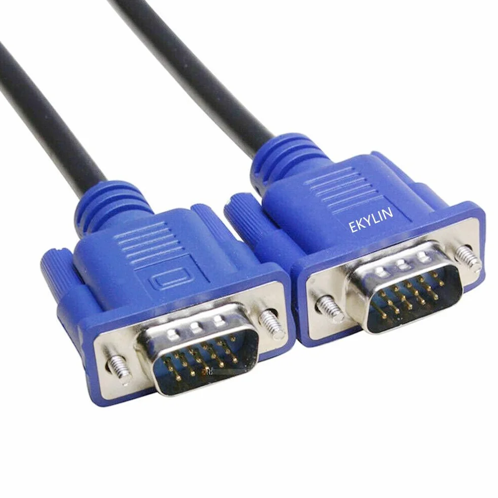 EKYLIN kabel VGA do VGA 1,5 m / 5 stóp VGA męski na męski kabel rozszerzenia wideo VGA adapter do komputera PC z monitorem z gniazdem VGA