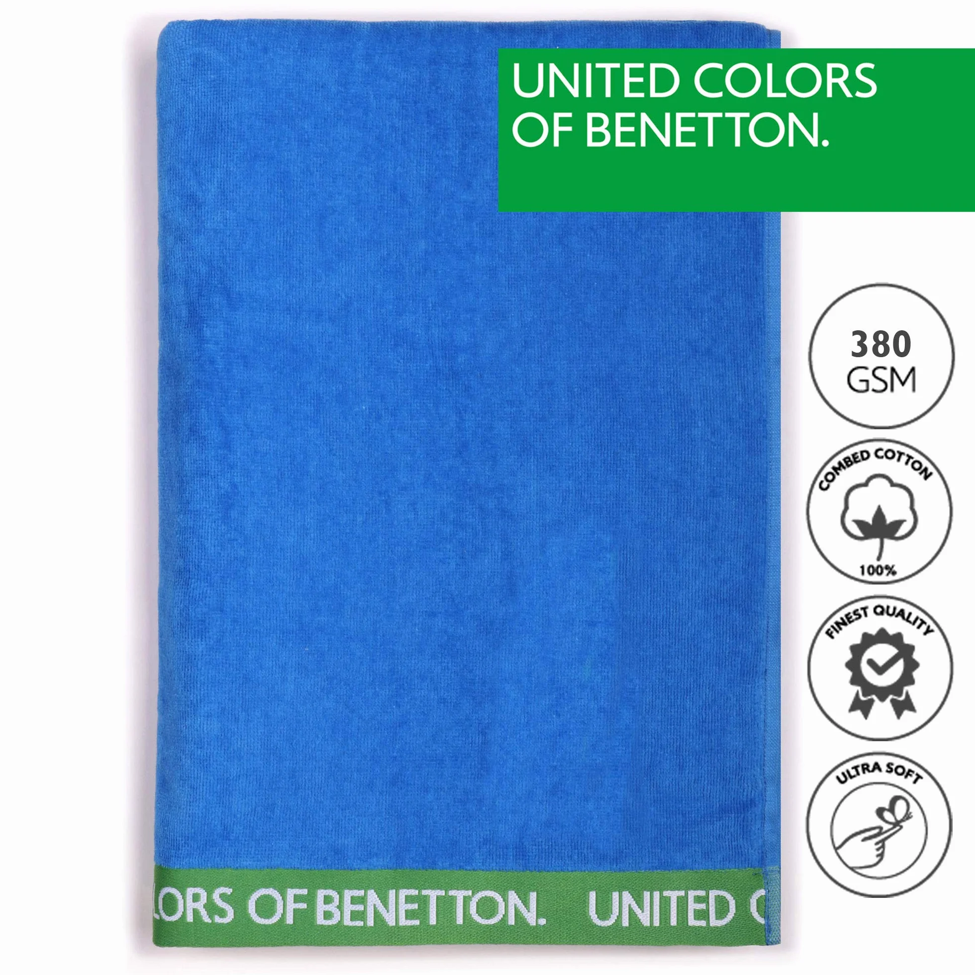 UNITED COLORS OF BENETTON. Colors of Benetton – ręcznik plażowy 90 x 160 cm 380 g/m² 100% bawełna niebieski Casa Benetton BE044 90 x 160 cm