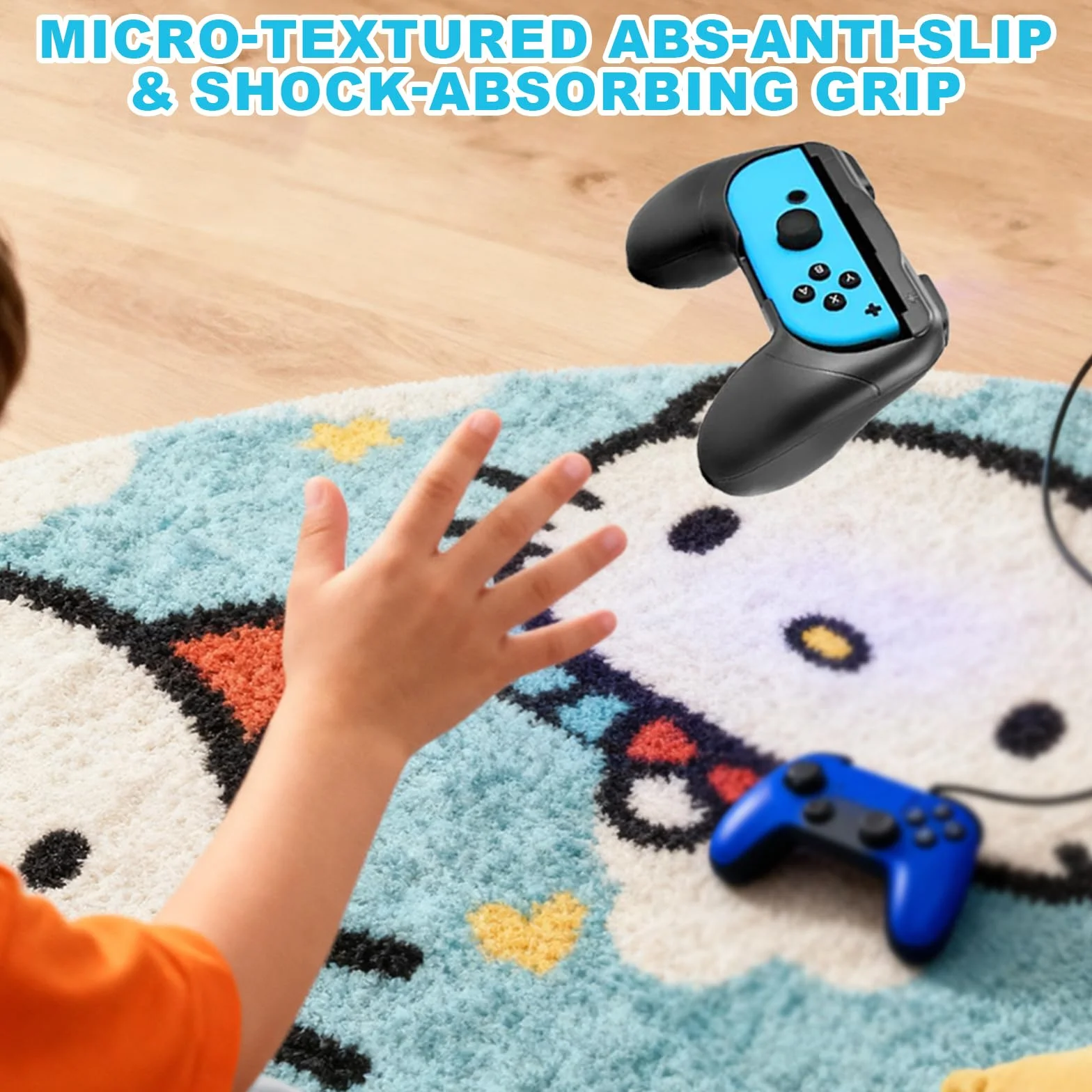 Zorplex 4 Sztuki Uchwyt Kompatybilny z Nintendo Switch, Joy Con Kontrolera Gier Accessories, Uchwytów do Switch OLED Model , ABS Ergonomiczna Konstrukcja
