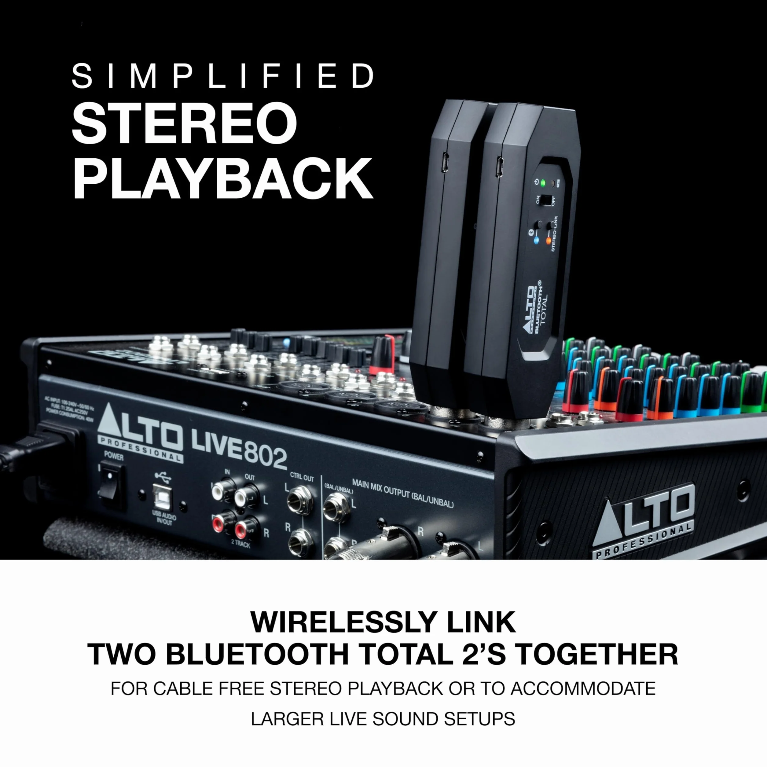ALTO Bluetooth Total 2 Odbiornik Bluetooth z możliwością ponownego ładowania z połączeniem XLR do mikserów/urządzeń audio i aktywnych systemów PA