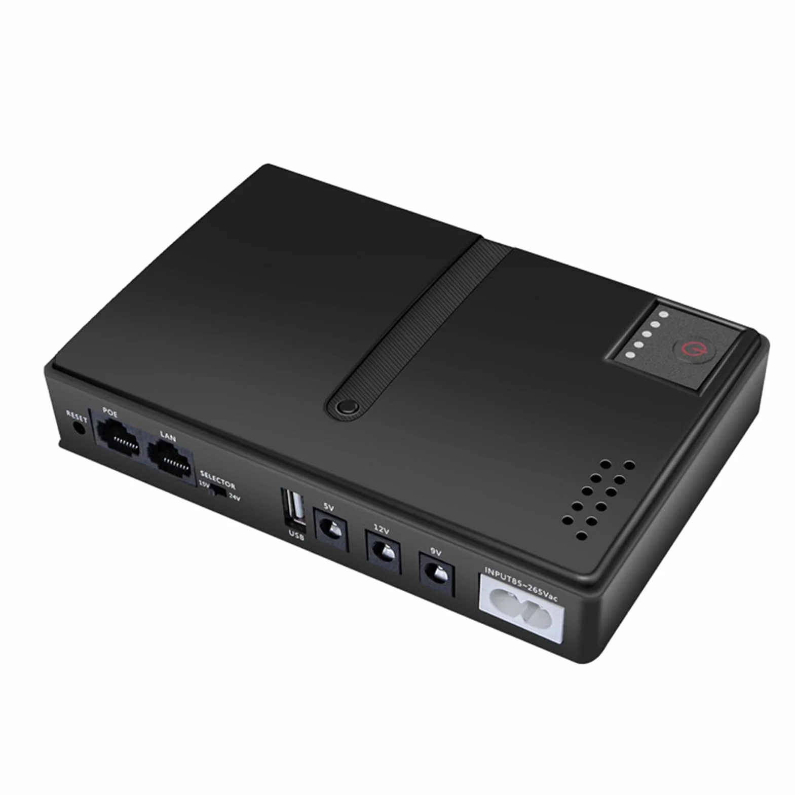 Mini UPS Zasilanie Awaryjne z Baterii, 10400MAh 36 W Bezprzerwowy Zasilacz z Wyjściem USB 5 V DC 5 V 9 V 12 V 2 A POE 15 V 24 V 1 A 6 Gniazd Zasilanie Zasilanie dla Routera,
