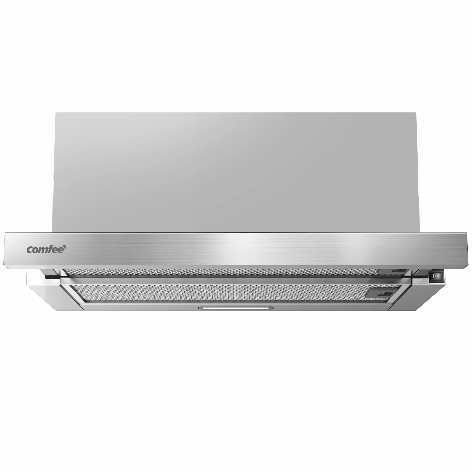 COMFEE ' CHL03M21S płaski okap kuchenny 60 cm obiegu, strumień powietrza 400 m³/h, okap kuchenny, do zabudowy, płaski, okap kuchenny, srebrny