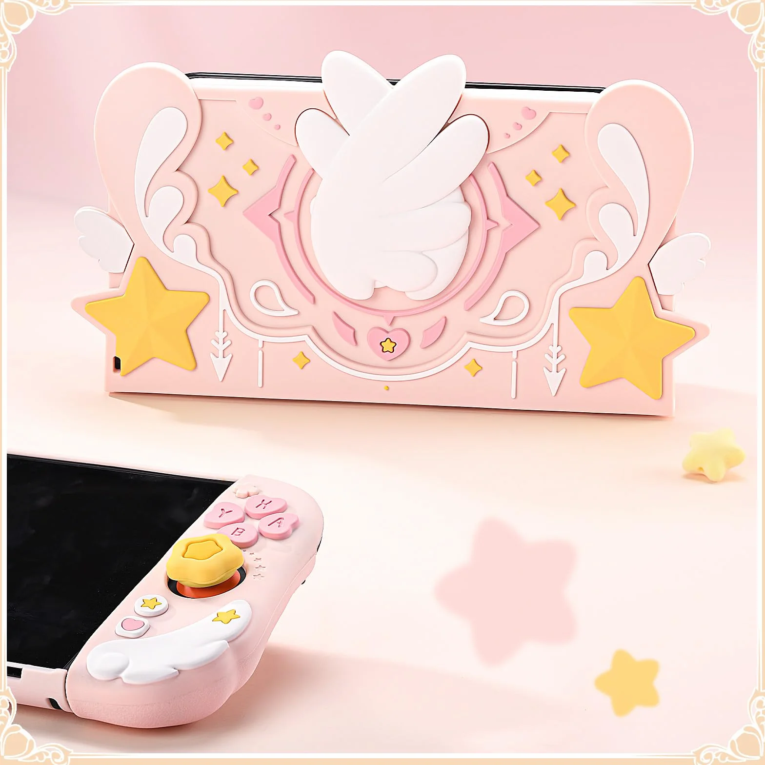 GeekShare Miękki silikonowy pokrowiec na płytę przednią do Switch 2 Dock Star Wings Series