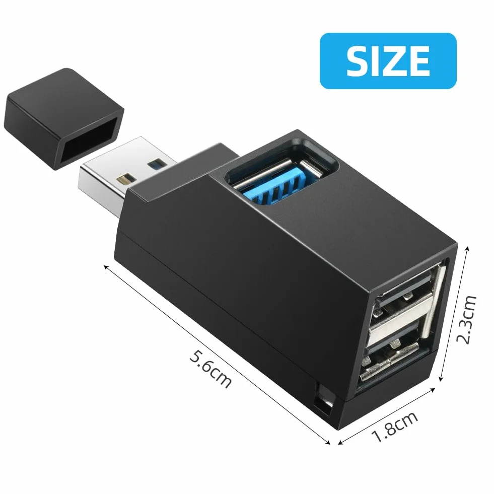 AXFEE 3-portowy koncentrator 3.0, mini hub z portem 3.0 i 2 portami 2.0, adapter rozszerzenia, koncentrator danych do laptopa, MacBooka, komputera stacjonarnego
