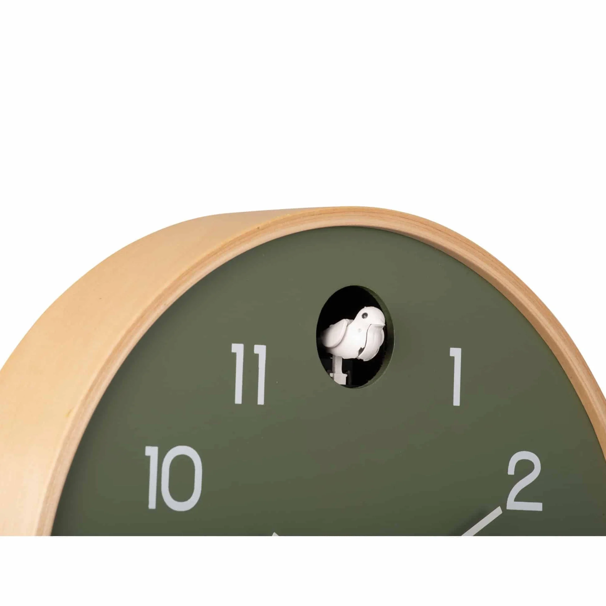 [DL] Wall Clock Natural Cuckoo Birch Wood Jungle Green -