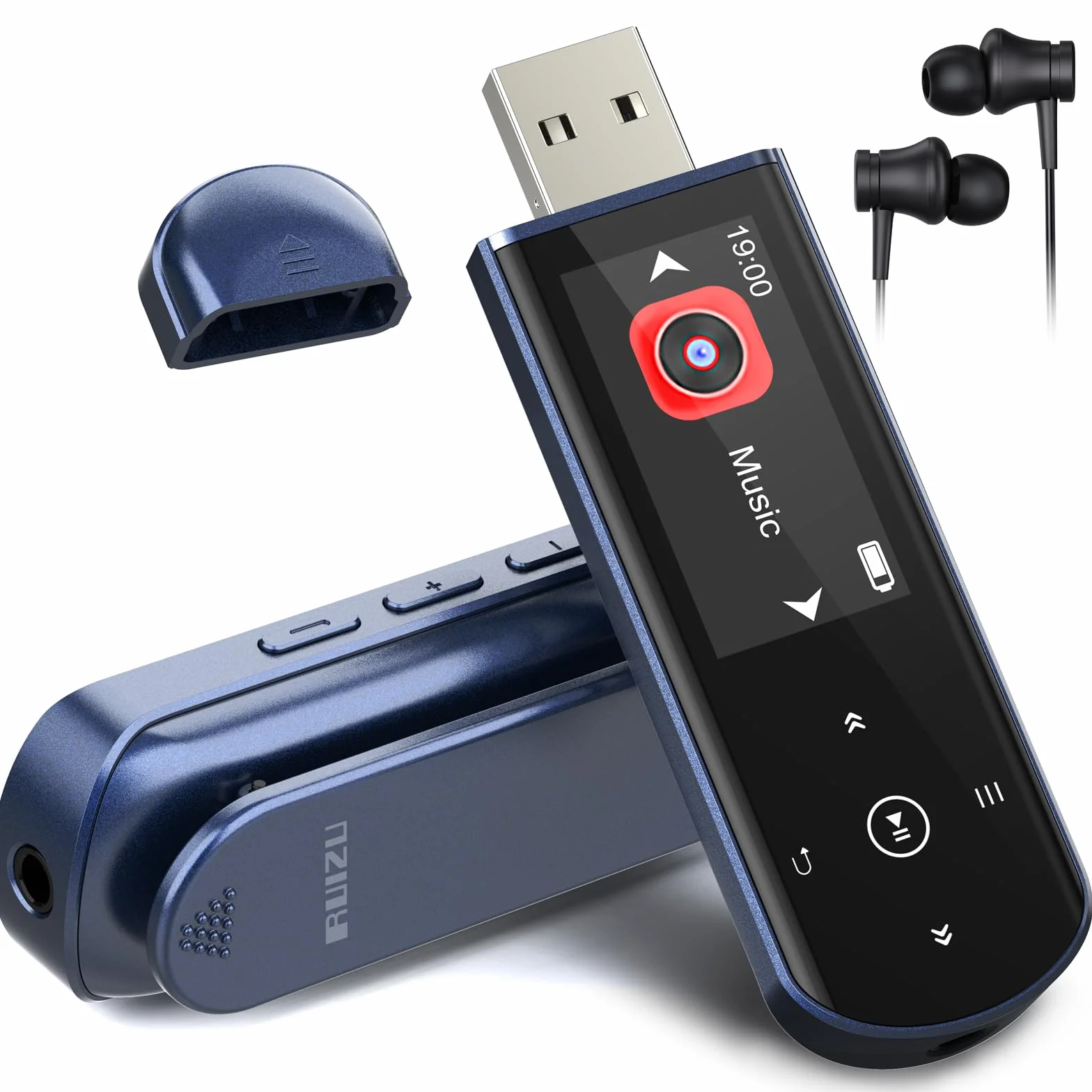64GB Przenośny odtwarzacz MP3 z USB i Bluetooth 5.3, klips do sportu i biegania, radio FM, nagrywarka głosowa, przesyłanie plików z telefonu i cyfrowa funkcja losowania utworów