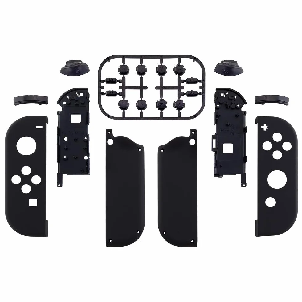 eXtremeRate Soft Touch Grip Czarny Handheld Controller Housing z Pełnym Zestawem Przycisków, DIY Wymiany Shell Case dla Switch & Switch OLED Model – Console Shell Nie Jest Wliczona W Cenę