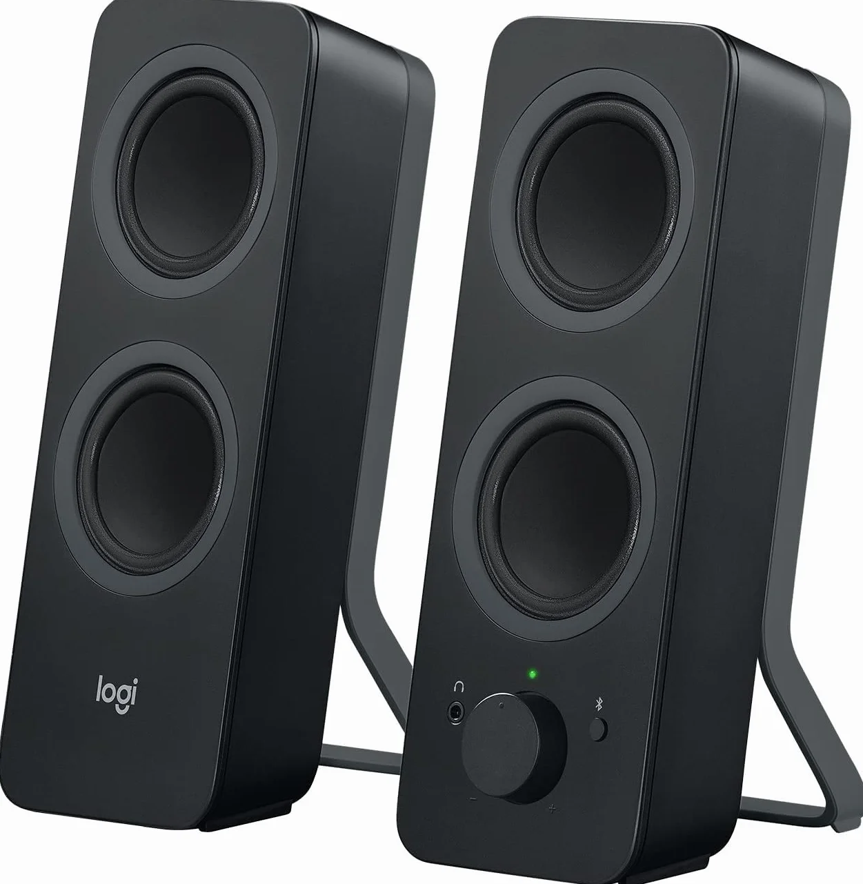 Logitech Z207 System głośników Bluetooth do komputera, dźwięk stereo, moc 10 W, wejście audio 3,5 mm, wiele urządzeń, gniazdo słuchawkowe UE/FR, komputer/TV/smartfon/tablet - Czarny