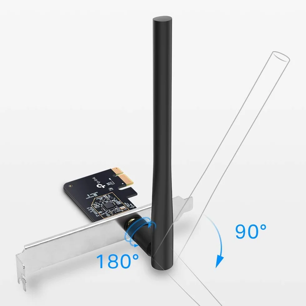 TP-Link Archer T2E PCIe Adapter Wi-Fi | AC600 Dual-Band | 433 Mbps na 5 GHz | 200 Mbps na 2,4 GHz | MU-MIMO | WPA3 | Kompatybilny z Windows 10