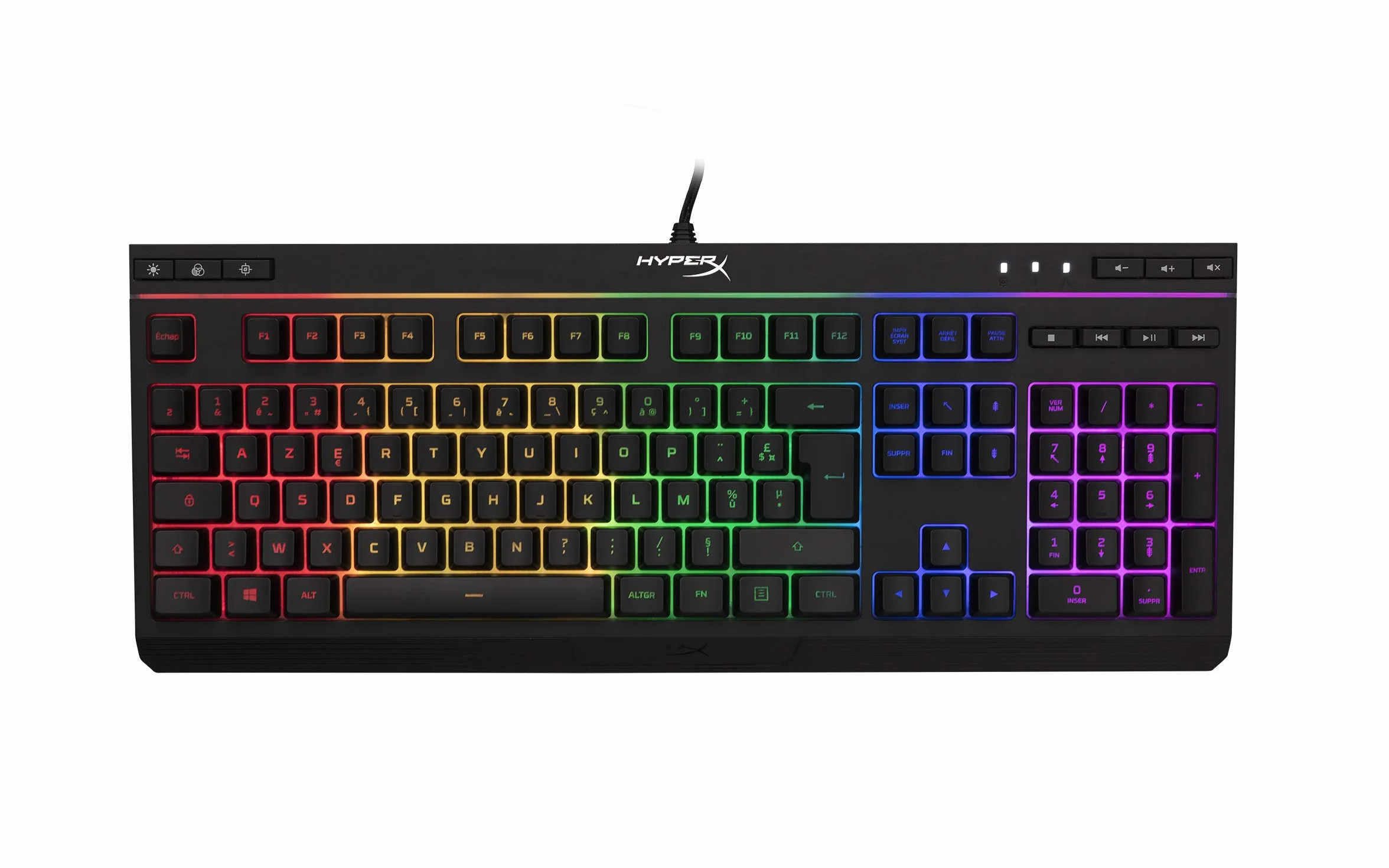 PerIPHERIQUE Gaming Hyperx stop Core RGB Membran.