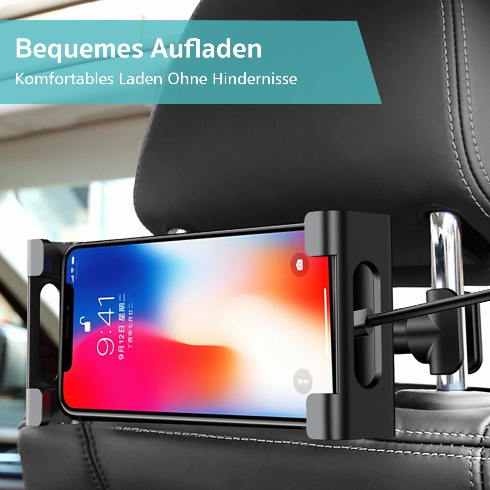 Lifeant Samochodowy Uchwyt na Tablet i Zagłówek - Idealny do iPadów, Samsung Tab, Smartfonów o Przekątnej Ekranu 4,5-14"