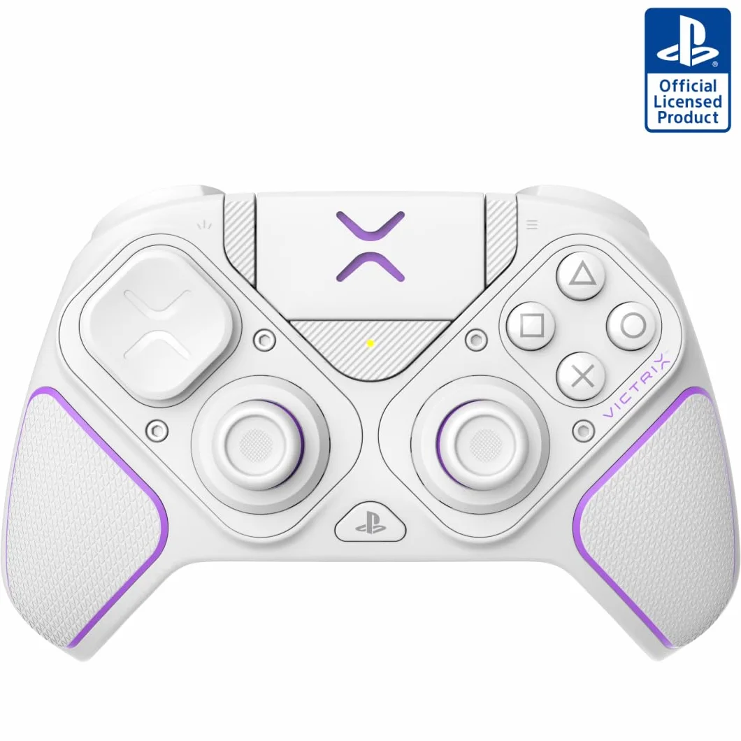 PDP Victrix Pro BFG bezprzewodowy Gaming kontroler for Playstation 5 / PS5, PS4, PC, Modular Gamepad, Remappable Buttons, Customizable Triggers/Paddles/D-Pad, PC App Biały