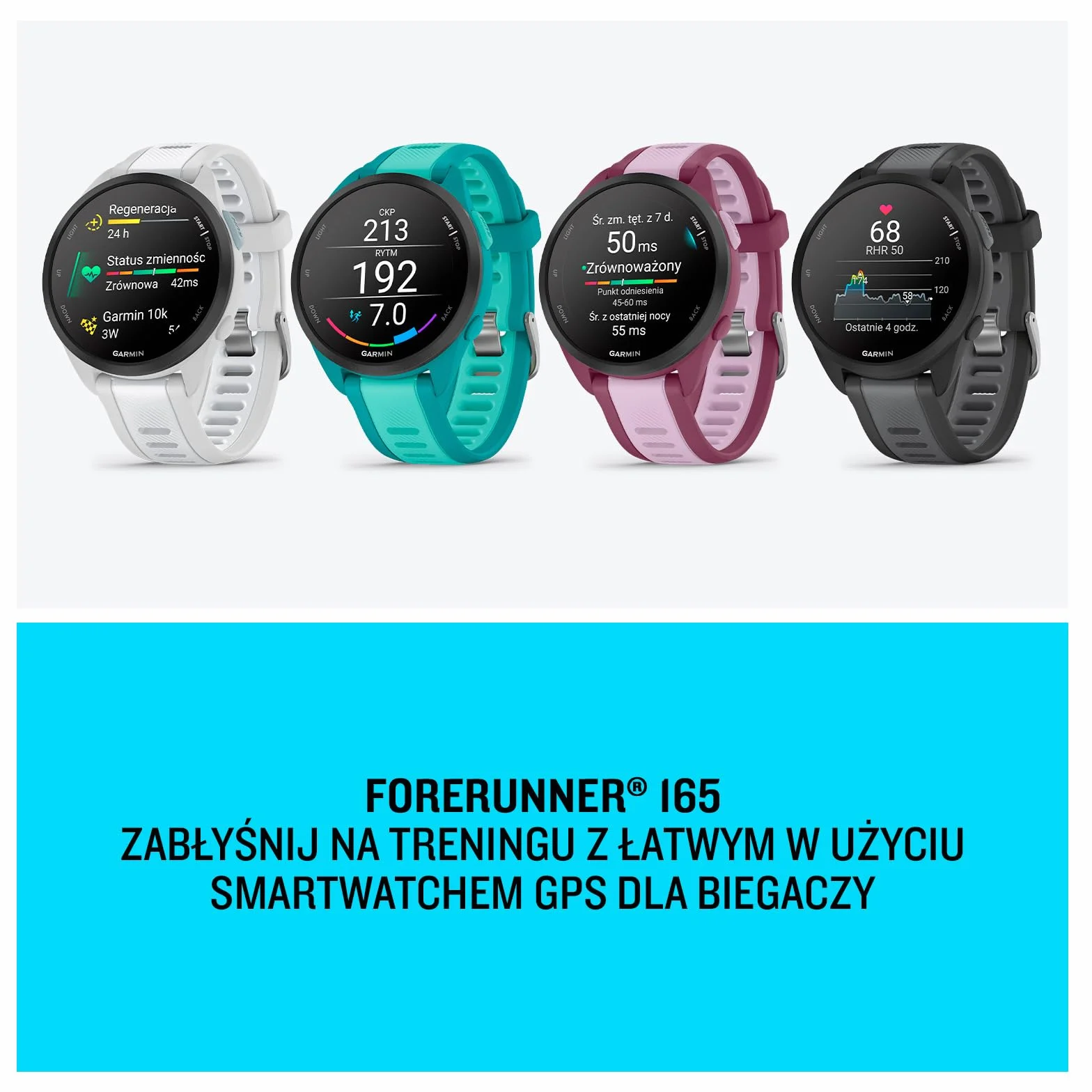 Garmin Forerunner 165 Music Smartwatch GPS Do Biegania AMOLED Berry