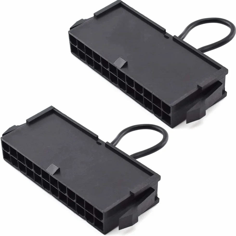 24-pinowy ATX Power Jumper Bridge Tool PSU Test Starter Switch kompatybilny ze złączem 20/24-pinowym (2 szt.)