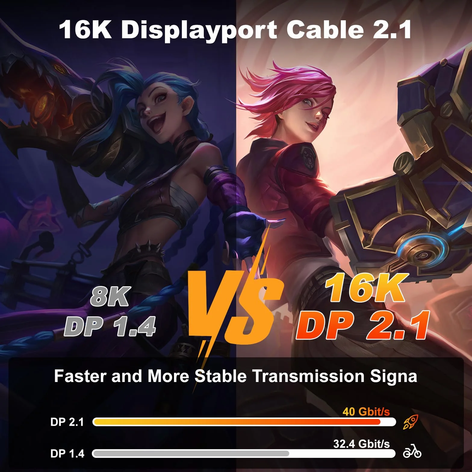 Kabel wyświetlacza 8K 1,4 [certyfikat VESA] Kabel DP 1 m (8K@60 Hz, 4K@144 Hz, 2K@240 Hz, 32,4 Gb/s), do laptopa TV Gaming Monitor (czerwony)