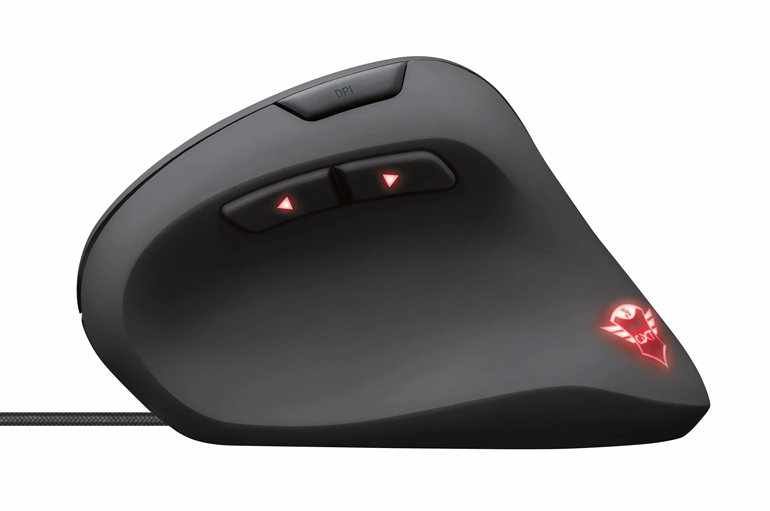 Trust Gaming GXT 144 Rexx Myszka Gamingowa, Ergonomiczna Mysz Pionowa dla Graczy, 250-10000 DPI, Podświetlenie LED, 6 Programowalnych Przycisków, Zaawansowane Oprogramowanie, Komputer, Laptop, PC