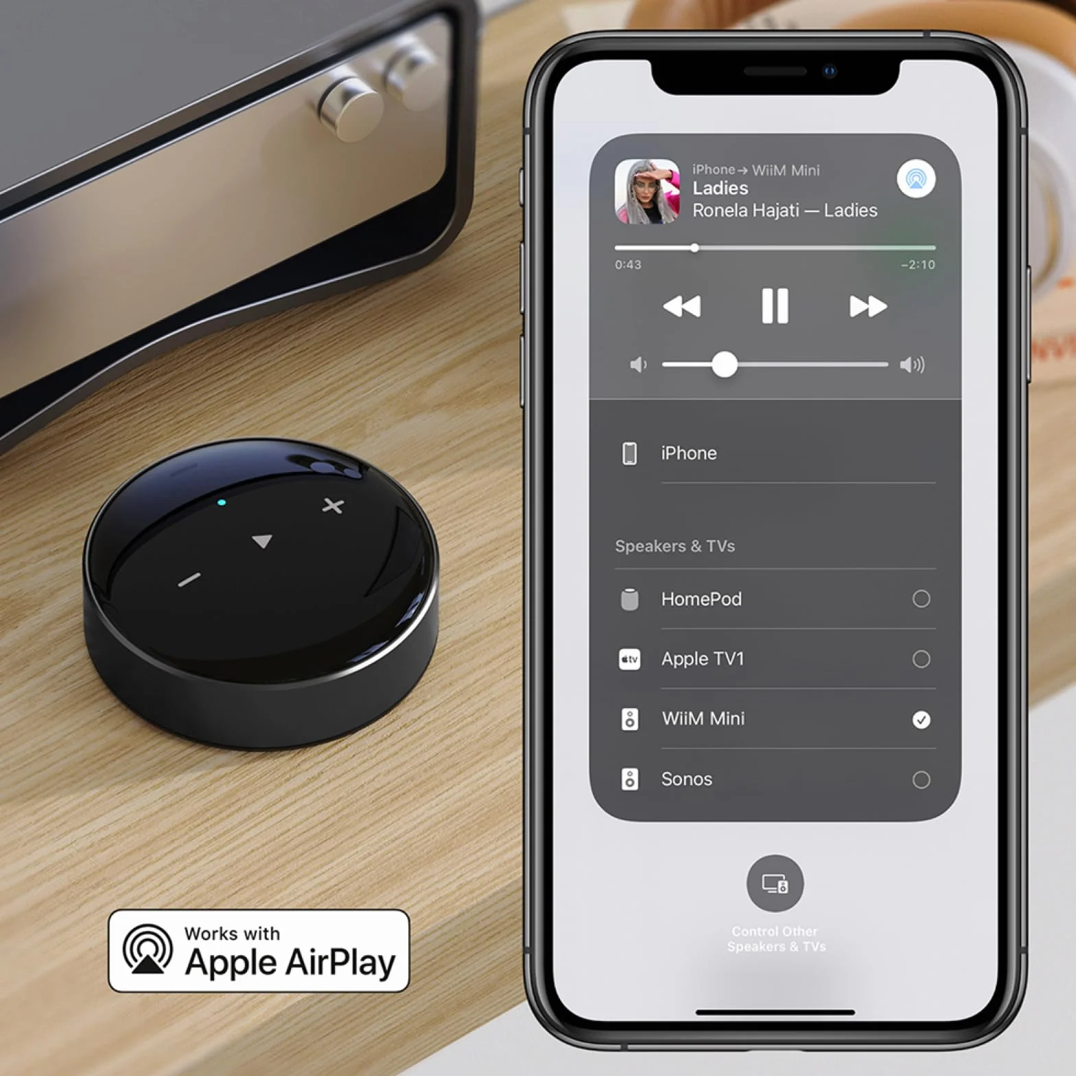 WiiM Mini – odtwarzacz audio AirPlay 2, stereo multiroom, przedwzmacniacz, działa z Alexa i Siri, strumieniuje hi-res z Amazon Music, Tidal i innych