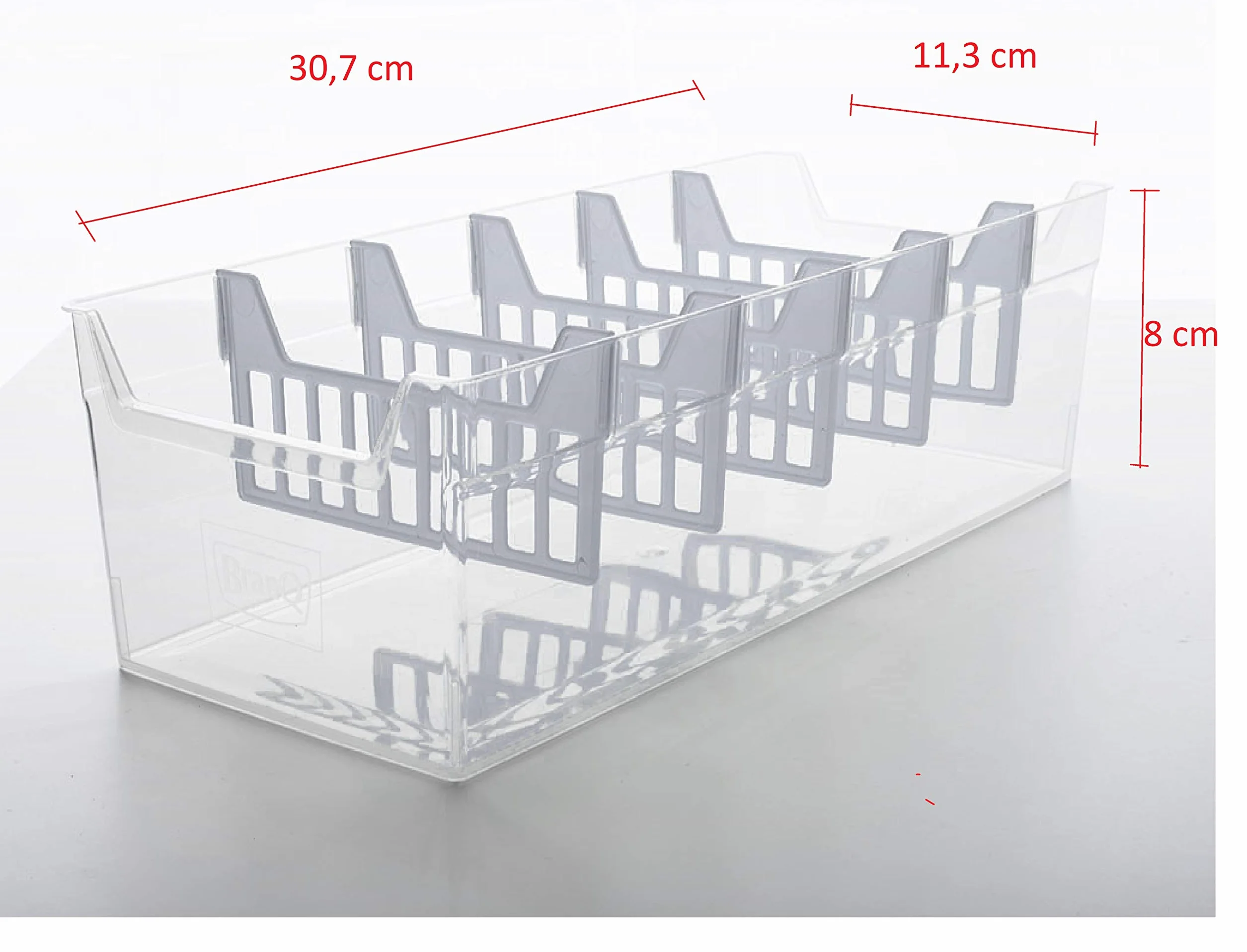 BranQ Home essential Pojemnik na przyprawy, organizer kuchenny, zestaw 2 szt., przezroczyste, bez BPA, tworzywo sztuczne PP, 30,7 x 11,3 x 8 cm (dł. x szer. x wys.) 5901098048903