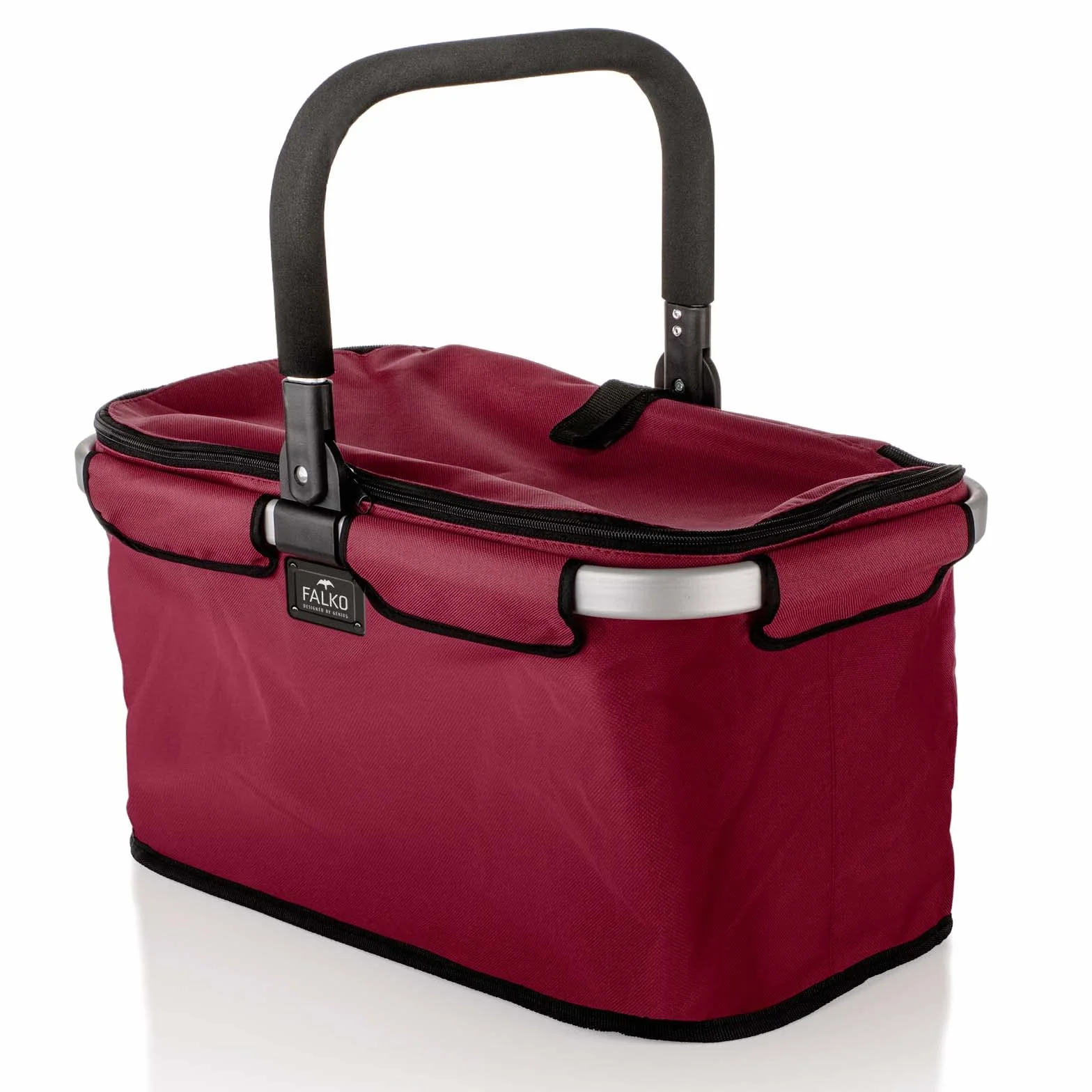 Genius Falko Premium kosz na zakupy niebieski 22 l składany z pokrywką aluminiowym uchwytem