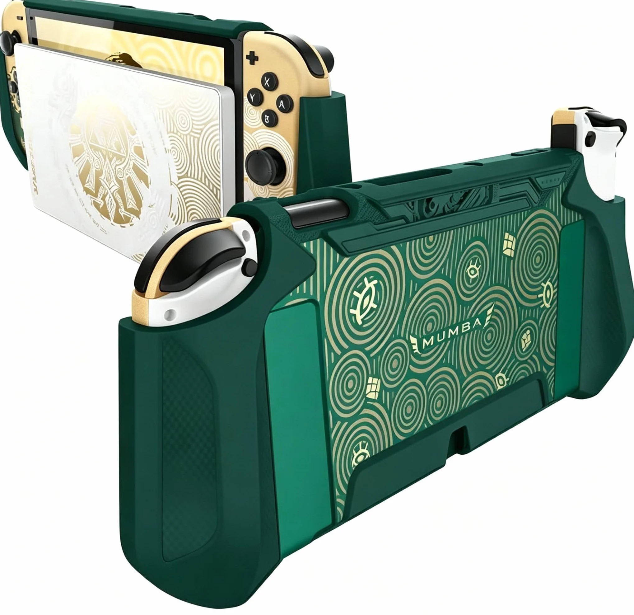 mumba Etui dokowalne do Nintendo Switch OLED 2021, seria Blade, pokrowiec ochronny z TPU, akcesoria kompatybilne z Nintendo Switch OLED 17.8 cm i kontrolerem Joy-Con (Viridian)