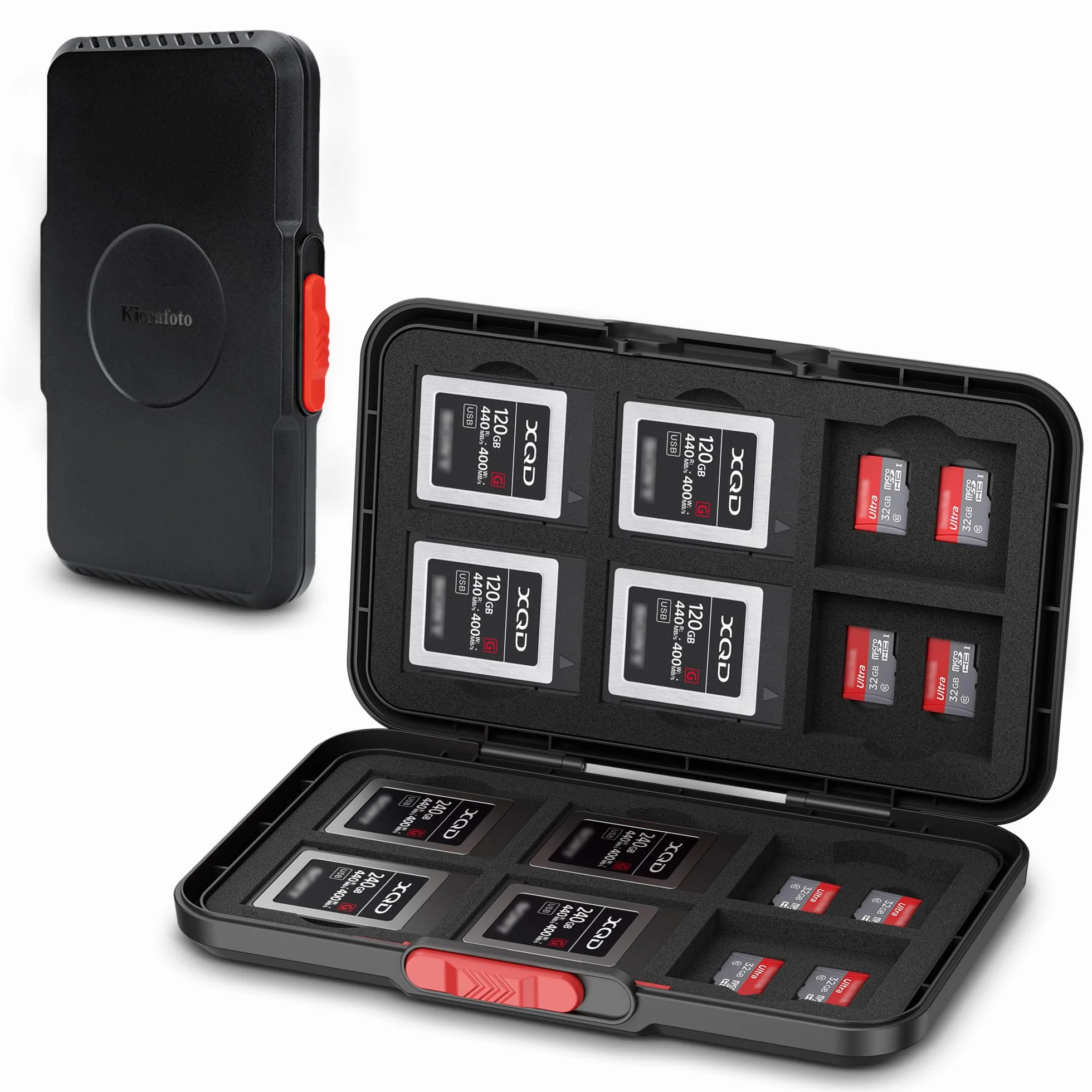 Pop Up Style XQD Cfexpress etui na karty typu B, 36 przegródek na karty pamięci, portfel na 12 kart XQD Cfexpress typu B i 24 karty Micro SD SDXC SDHC TF MSD, przenośne etui na karty pamięci microSD