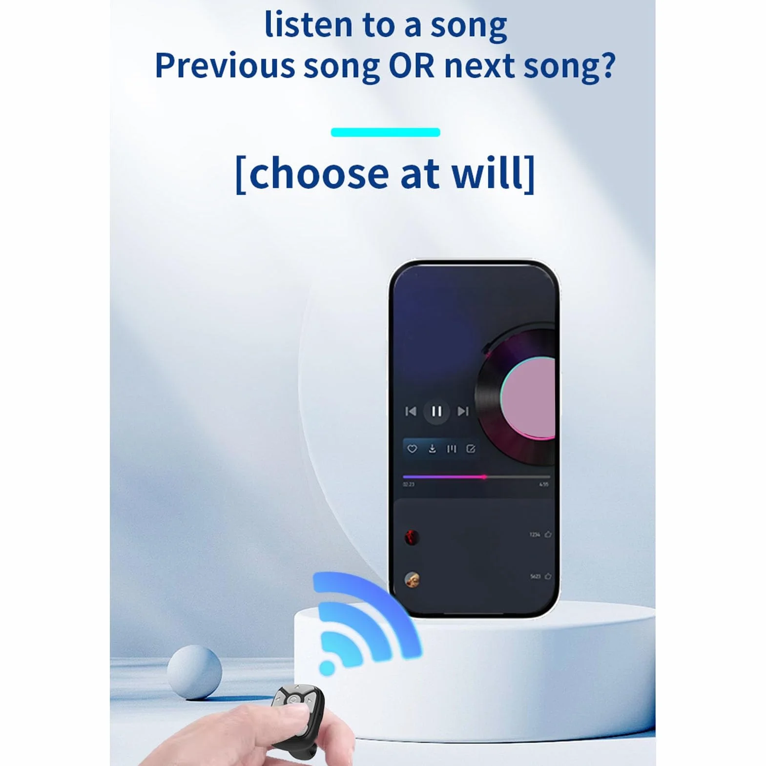 Remote Control Page Turner, Scrolling Ring for TIKTok, Bezprzewodowa Kamera Zdalna Migawka, Przewijane Pierścienie Aparat Zdalny Pilot do Telefonów Tablet (Topiky6g5ncb4k9x-11)