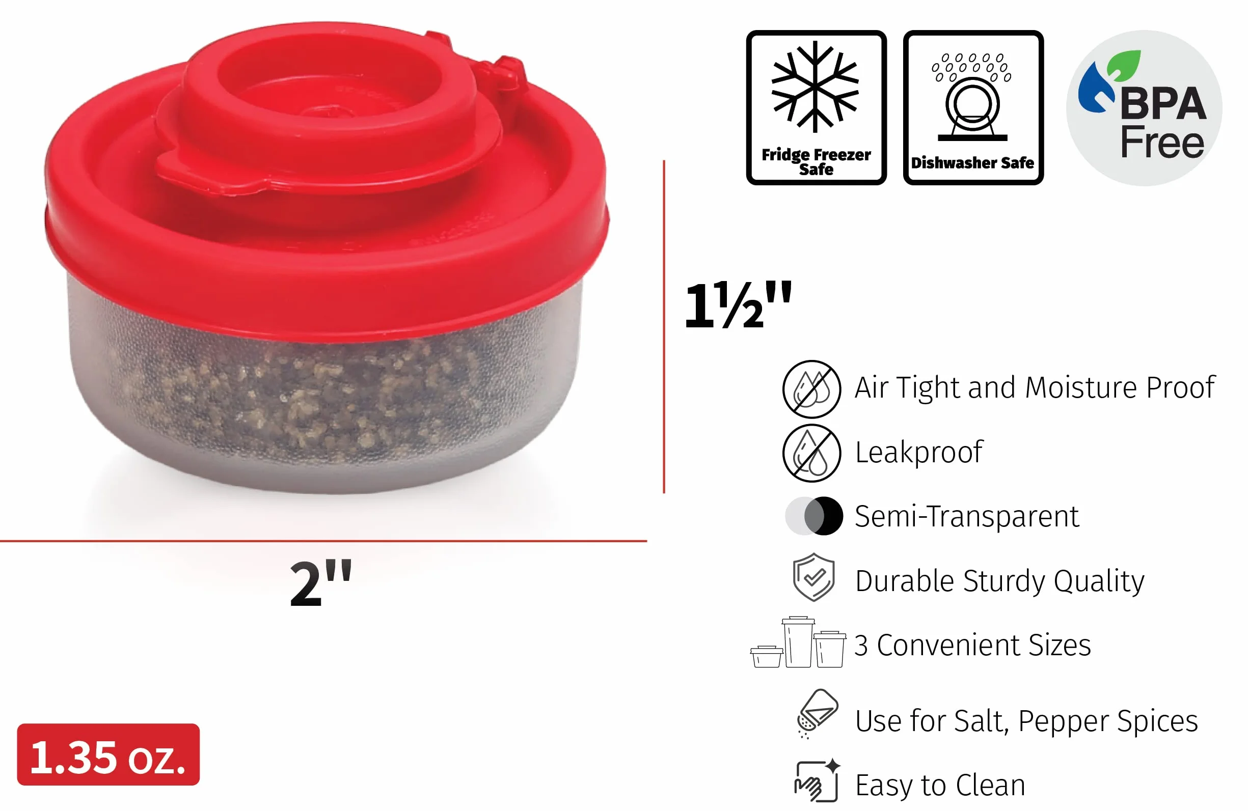 Przezroczysty plastikowy zestaw podróżny, do soli, pieprzu, przyprawy, idealne na kemping, wędrówki, gotowanie na świeżym powietrzu, Bivouac, Bushcraft (40 ml, zestaw 4 szt.)