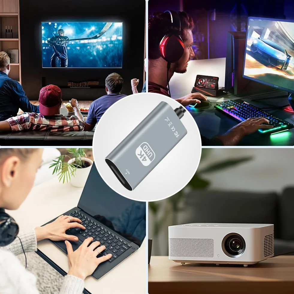 AXFEE Adapter USB C na HDMI, adapter 4K przy 30 Hz typu C na HDMI, konwerter Thunderbolt 3 na HDMI, kompatybilny z telefonem z serii 15, MacBook Pro/Air, i-Pad Pro, Surface Book