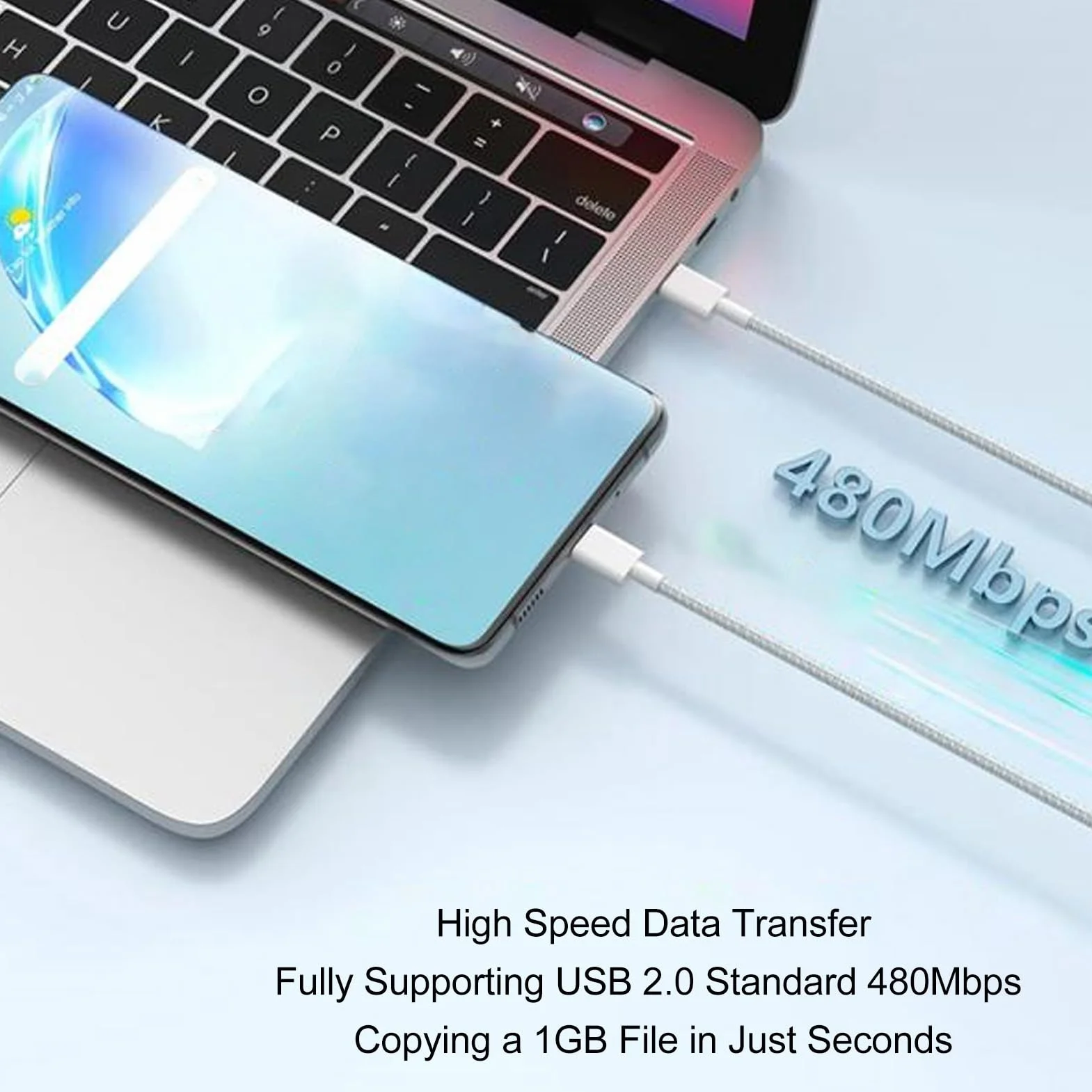 Kabel USB C na USB C, Nylonowy Kabel ładowarki USB C o Długości 3,3 Stopy, Typ C 60 W 3 A dla IOS 15/15 Pro/15 Plus/15 Pro Max, IOS Pad Pro Mini Air, S23 S22 i Więcej