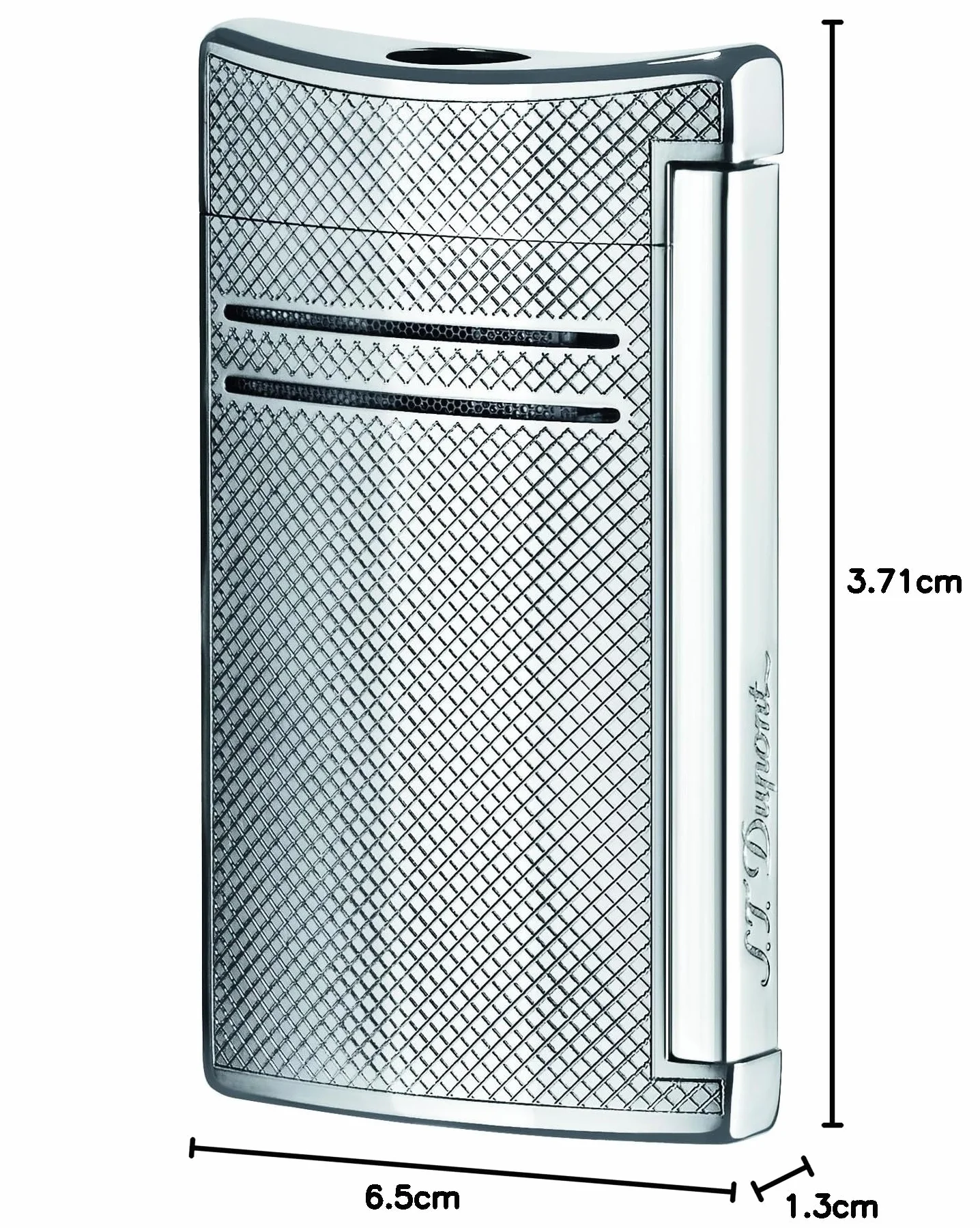 S.T. Dupont Maxijet zapalniczka szczotkowana chrom-P 65 x 37 x 14 mm chromowana kratka